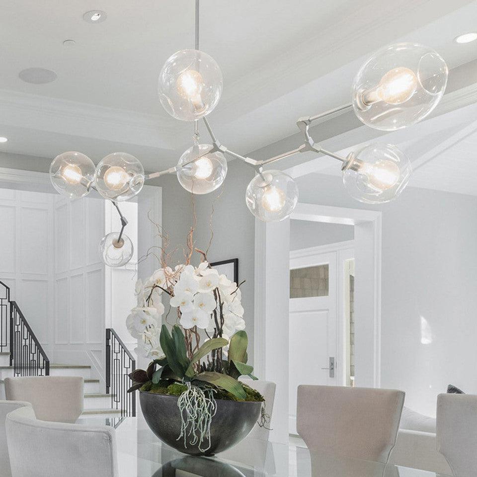 Covington Horizontal Globe Branching Bubble Chandelier-Chandelier-5-Light-Nickel-Blushlighting