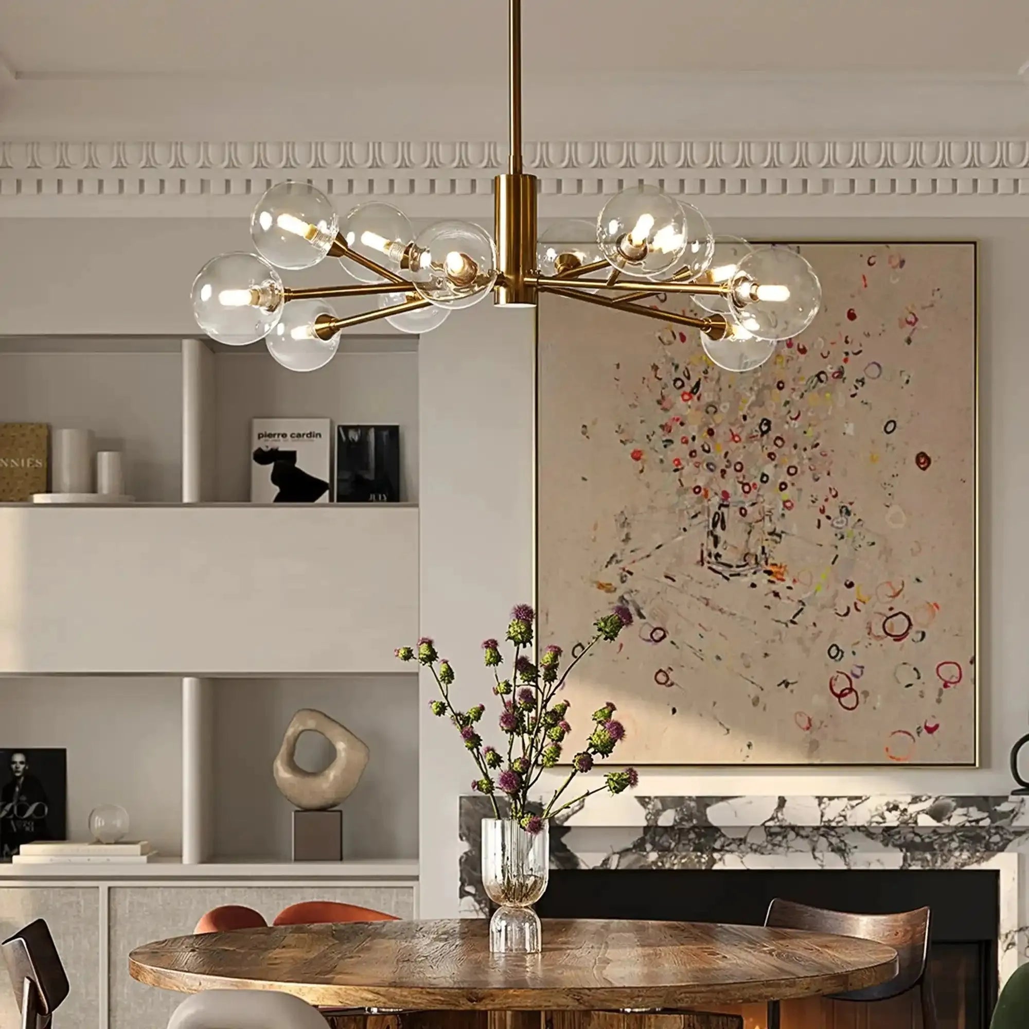 Apollo Round Chandelier 36" 47" 59" - 36"BrassBlushlighting
