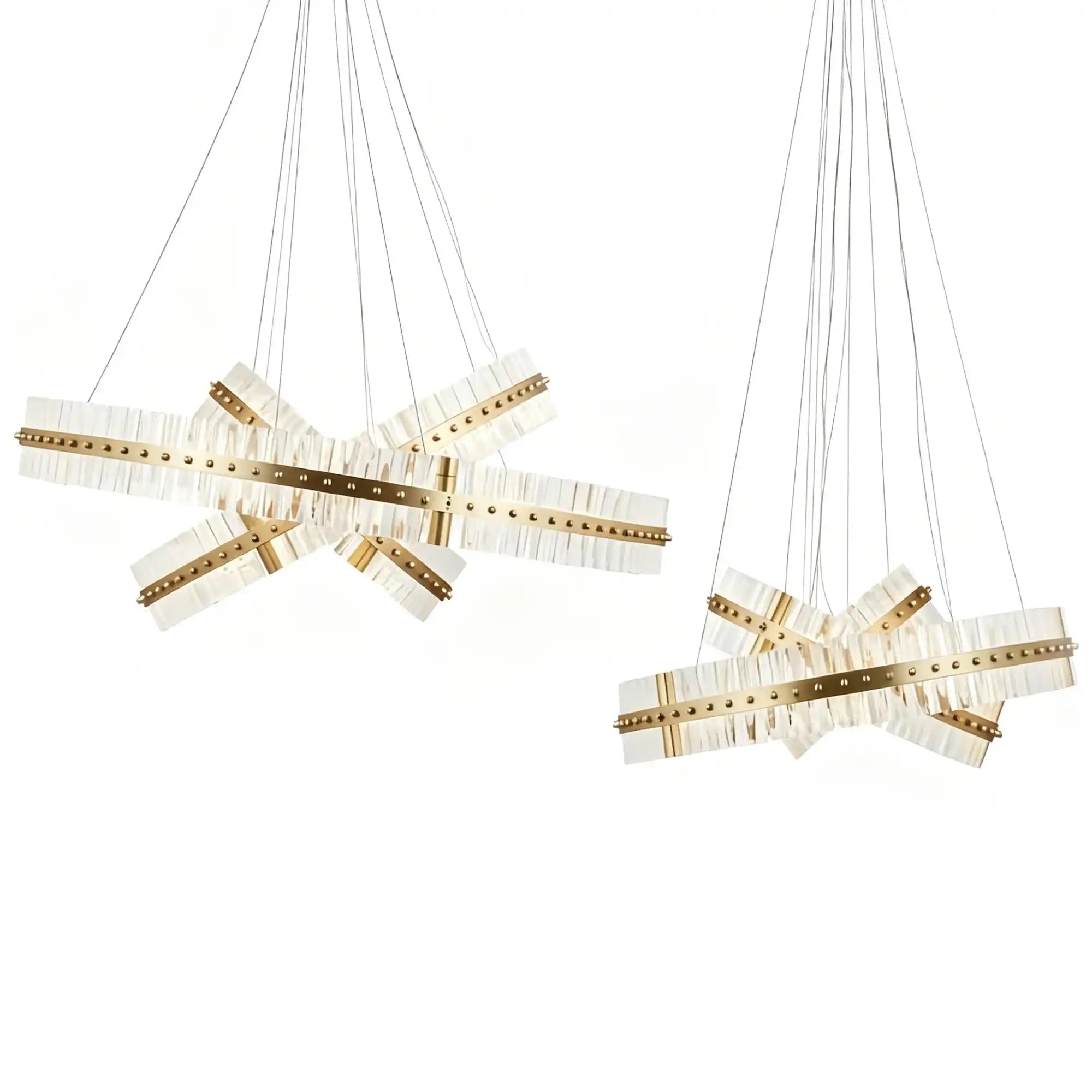 Aquinox 3 - Tier Round Crystal Ring LED Chandelier - 28" DiameterPolished NickelBlushlighting
