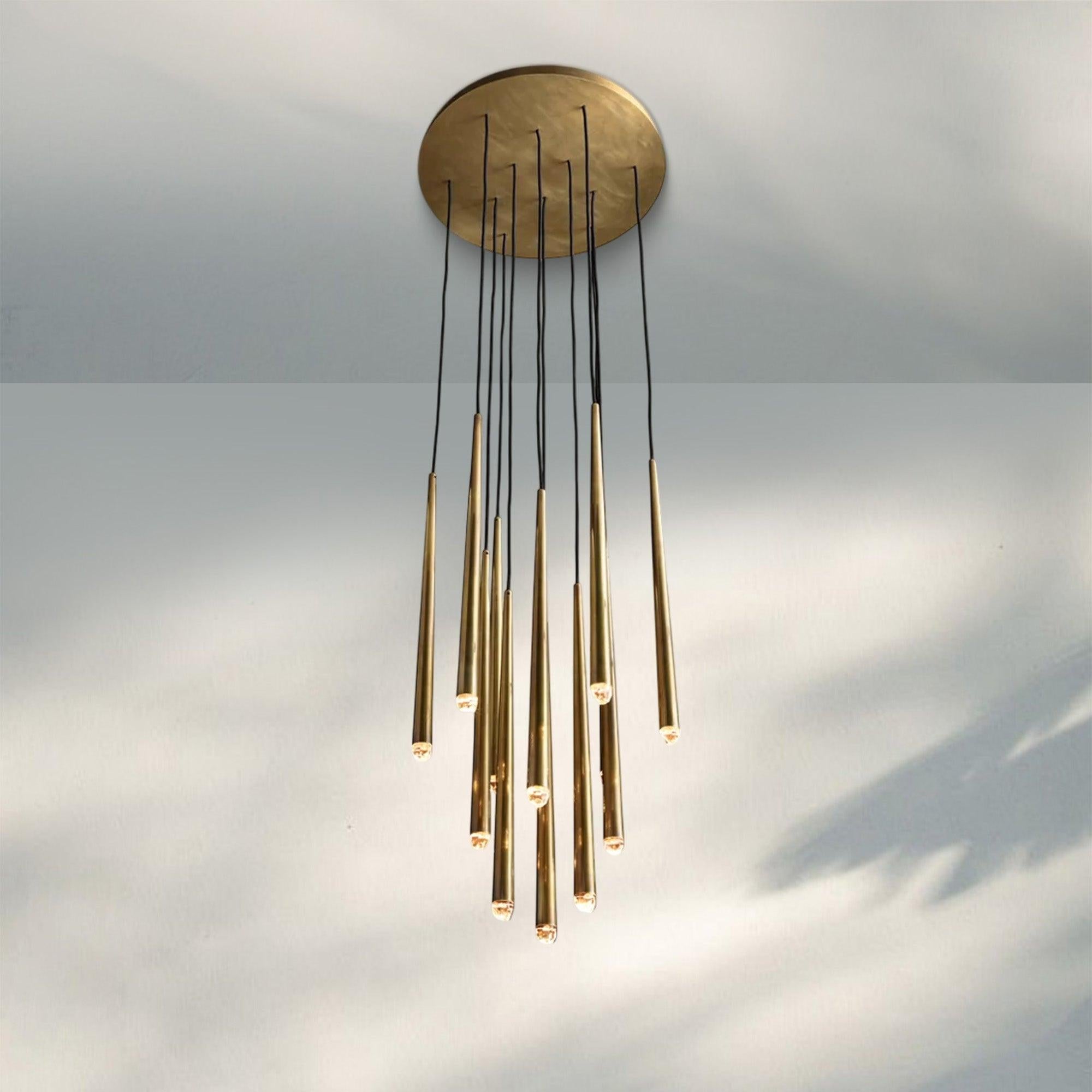 Aquitain Modern Round Chandelier-Round: 18'' 12-Light-Brass-