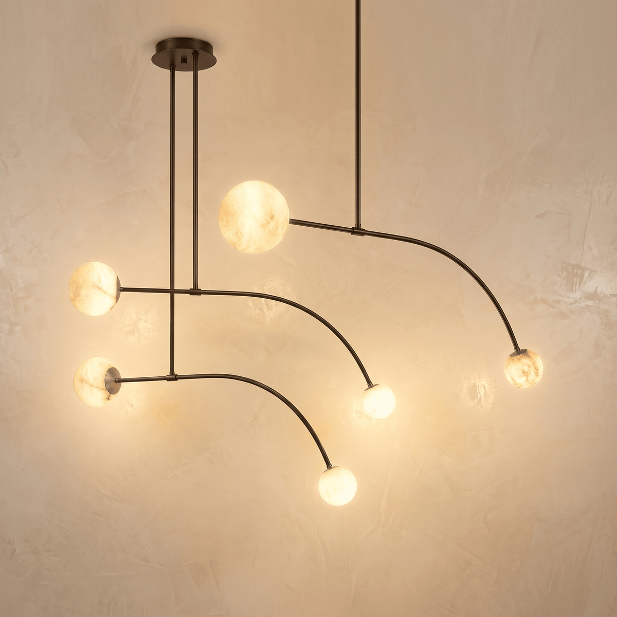 Arc Orb Alabaster Pendant Light - Blushlighting