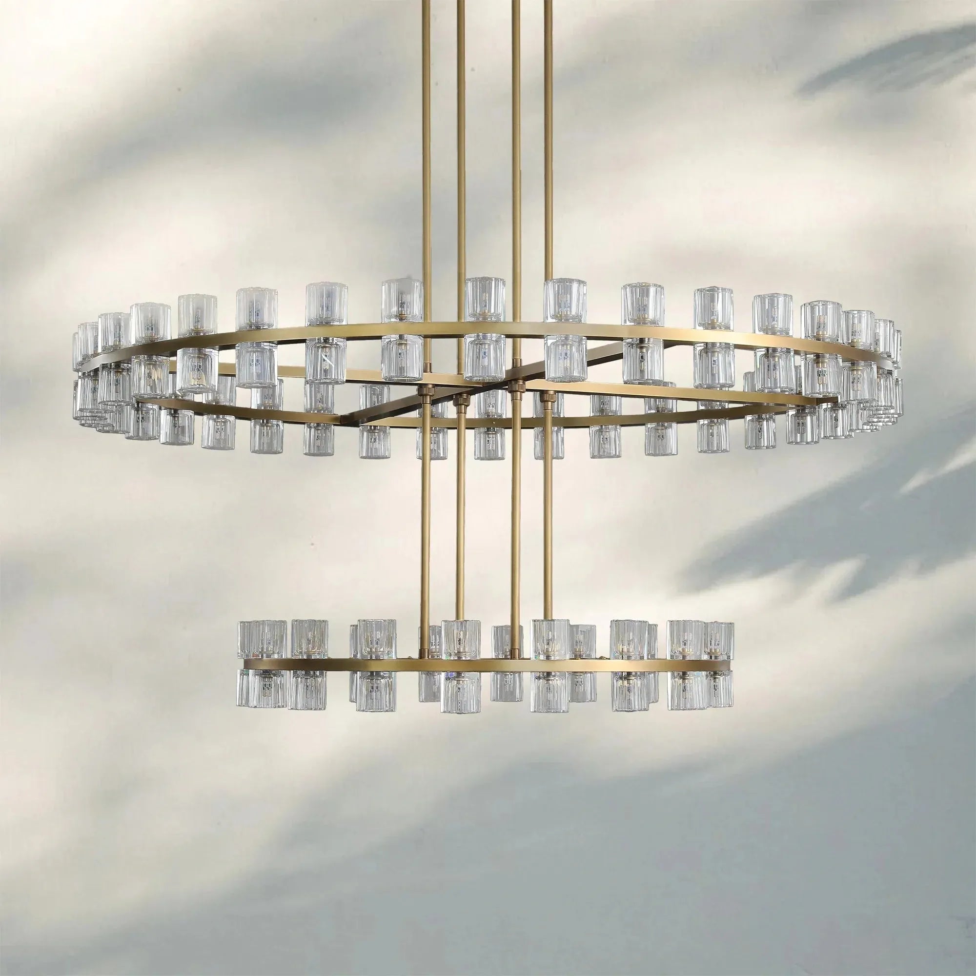 Arcachan Crystal 2-Tier Round Chandelier 60"-