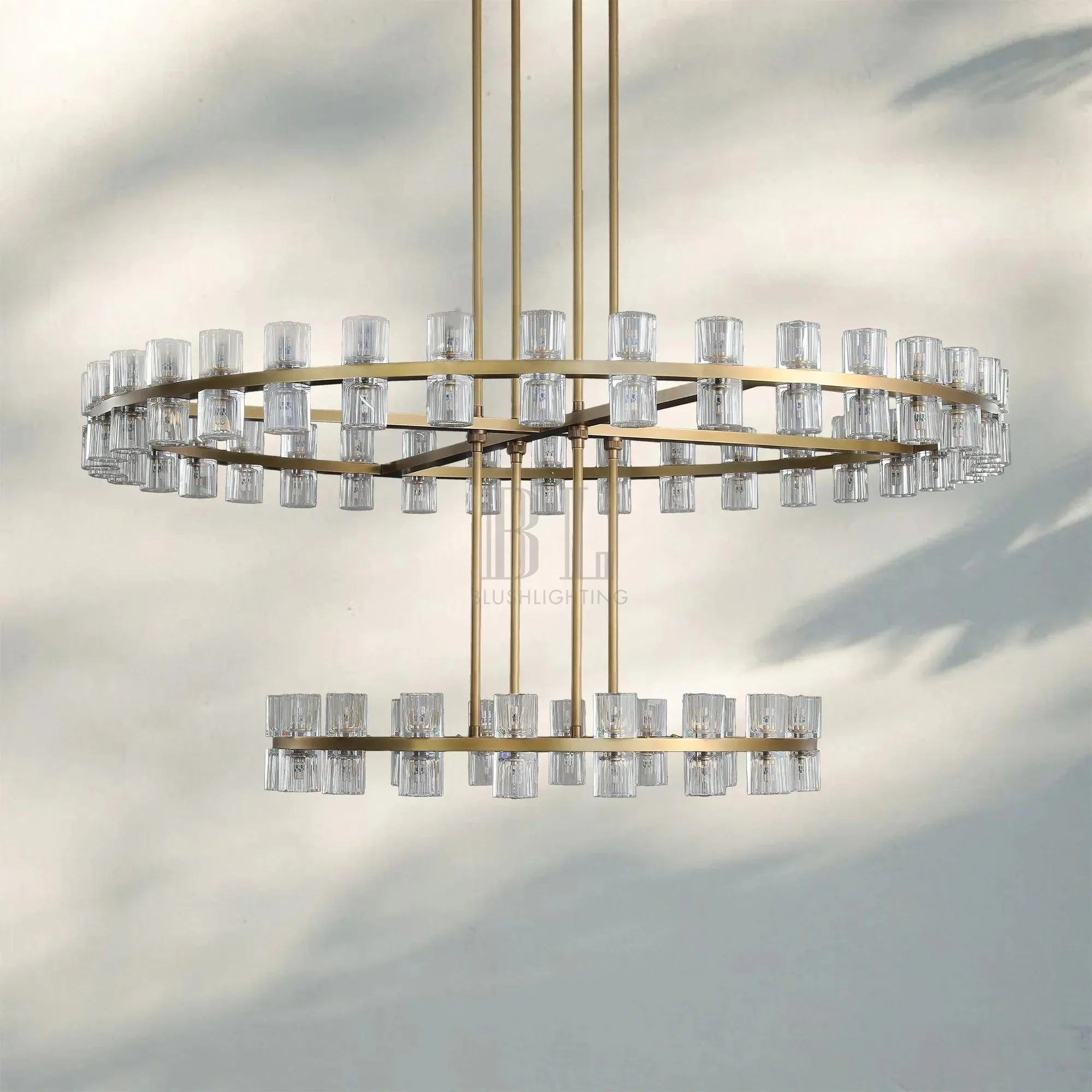 Arcachan Crystal 2-Tier Round Chandelier 60"-