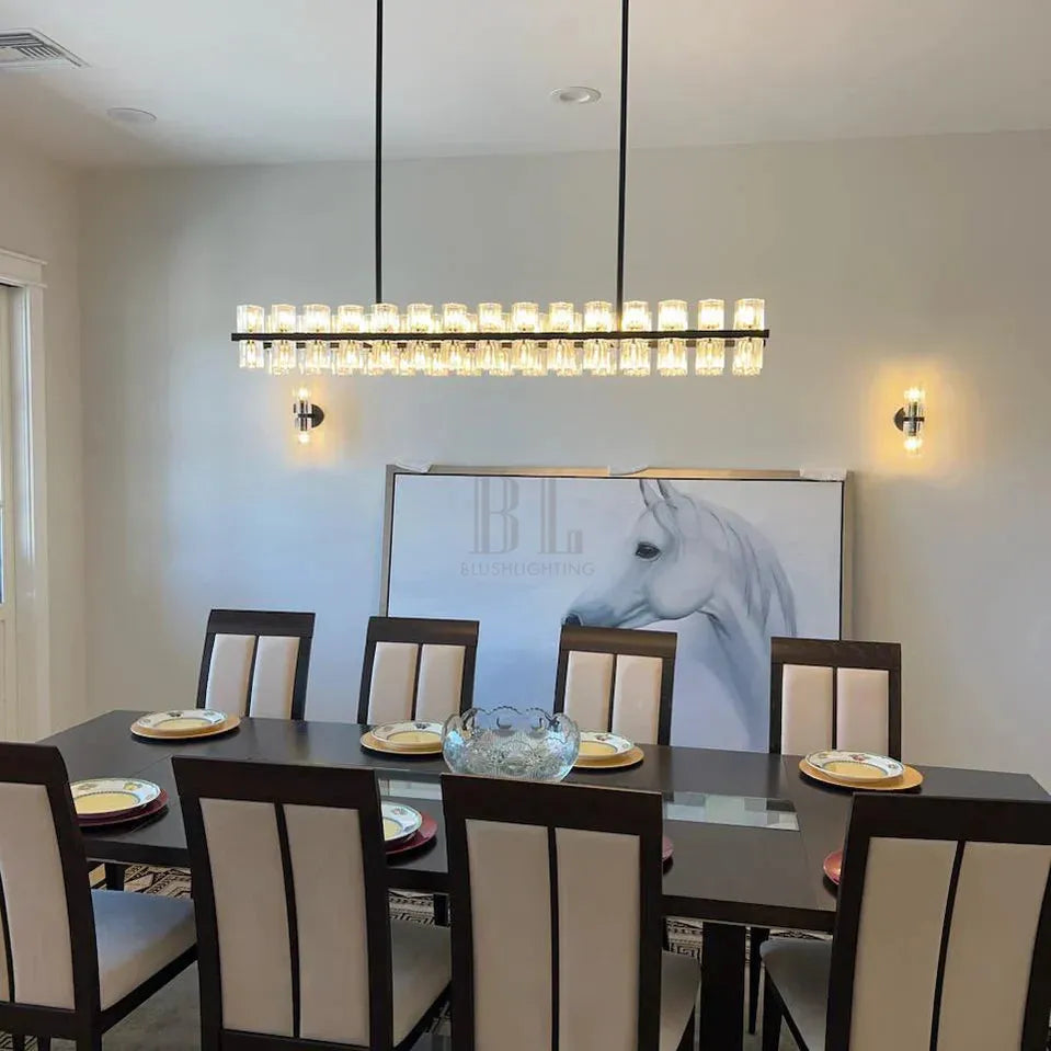 Arcachan Crystal Rectangular Chandelier 54'' 72"-