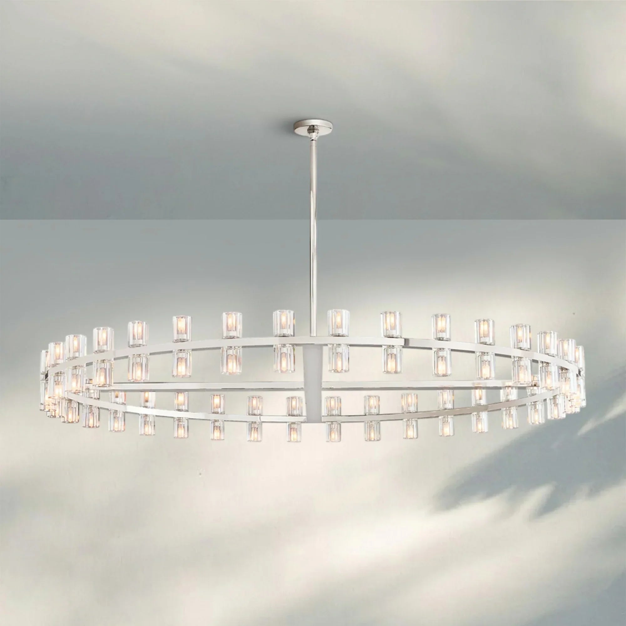 Arcachan Round Chandelier 36" 48" 60"-60''-Nickel-