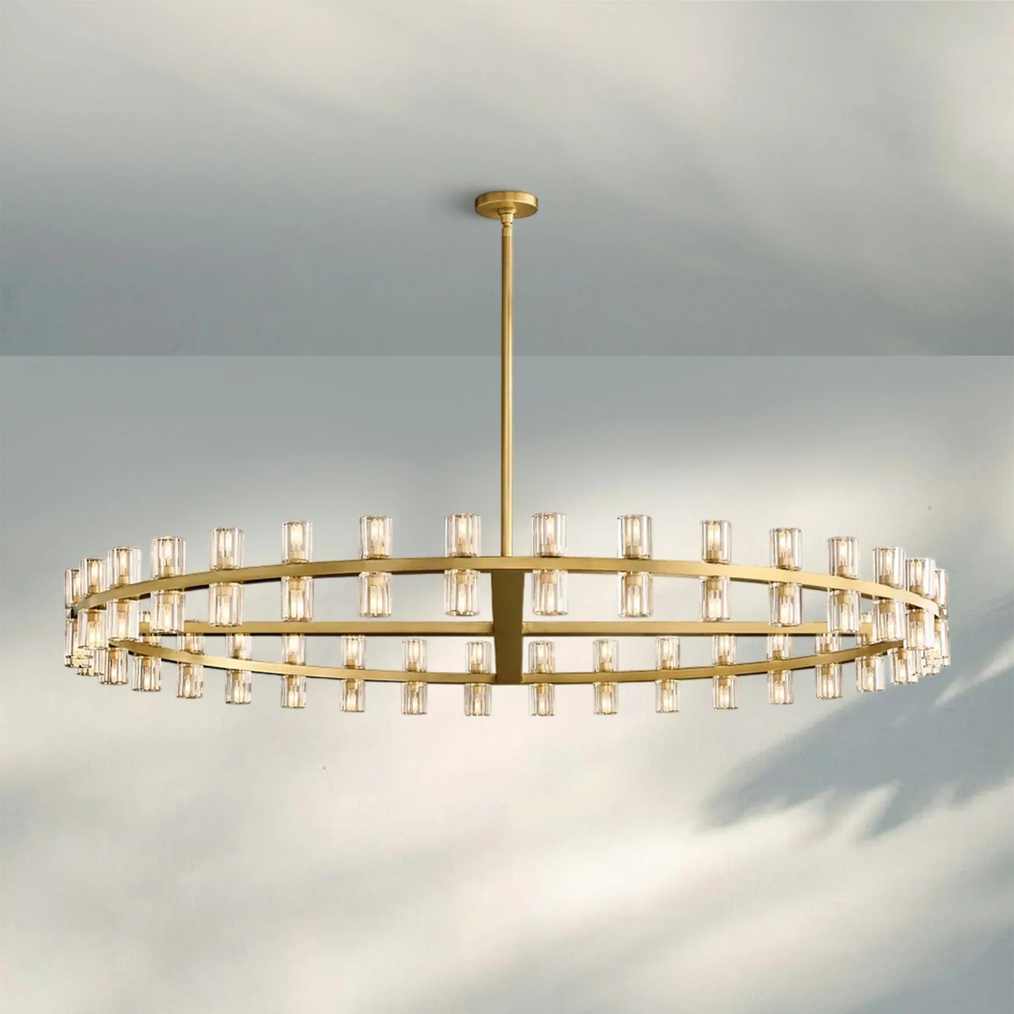 Arcachan Round Chandelier 36" 48" 60"-60''-Brass-