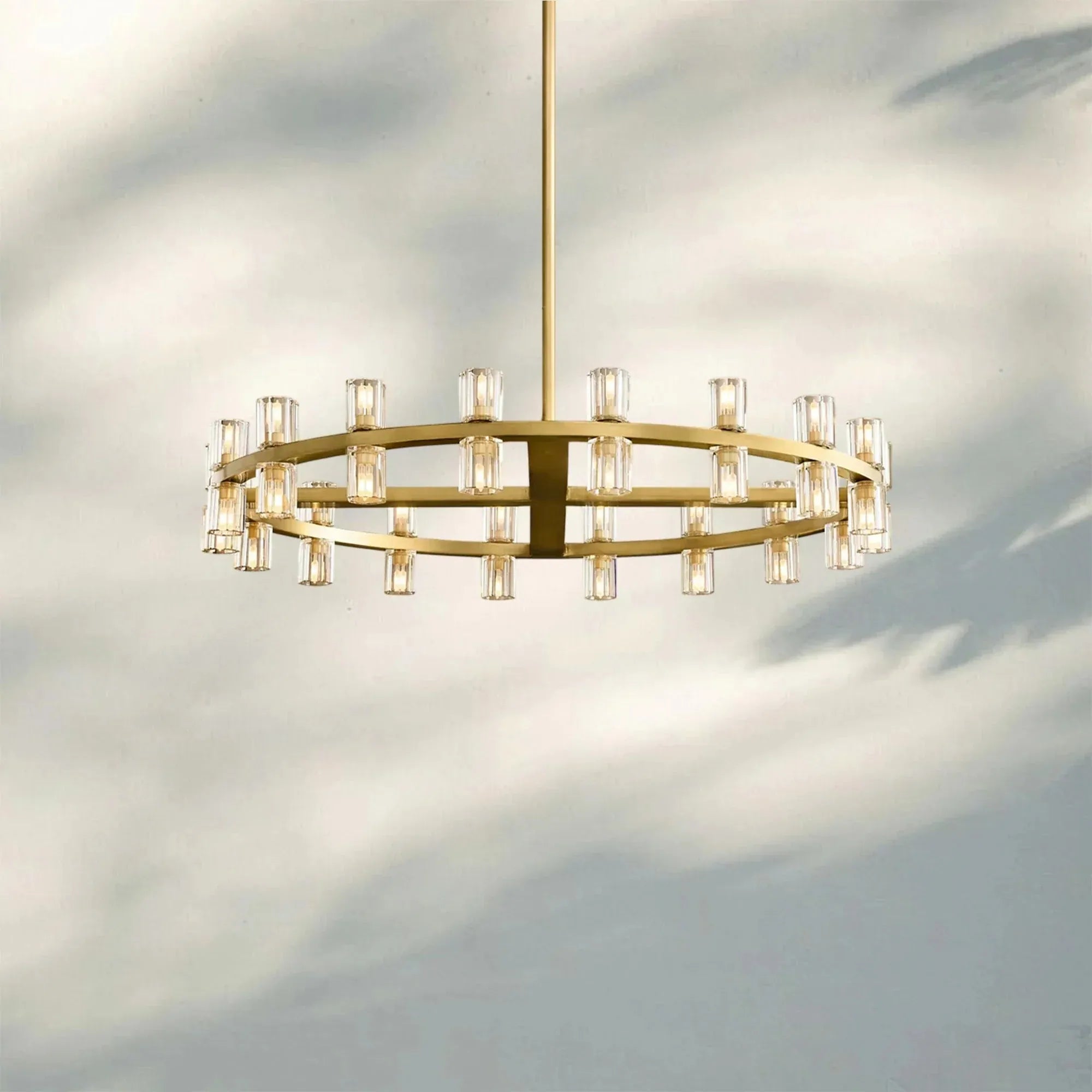 Arcachan Round Chandelier 36" 48" 60"-36''-Brass-