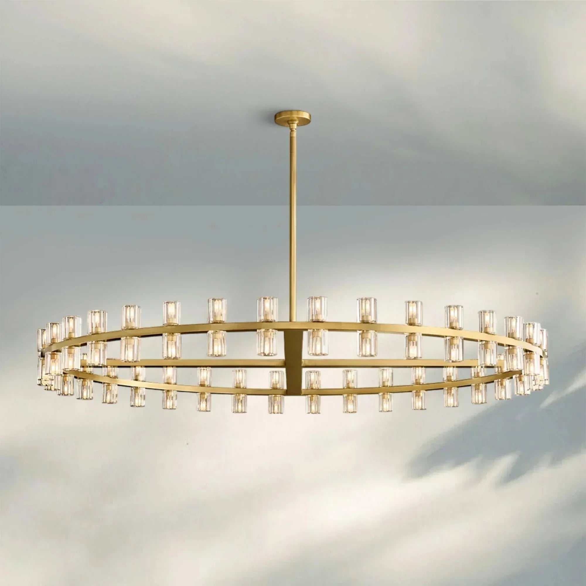 Arcachan Round Chandelier 36" 48" 60"-60''-Brass-