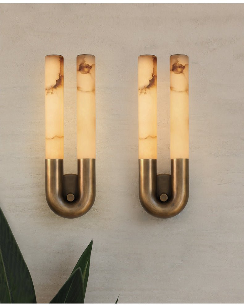 Arch Alabaster Sconce-Wall Lamp-Blushlighting-Blushlighting