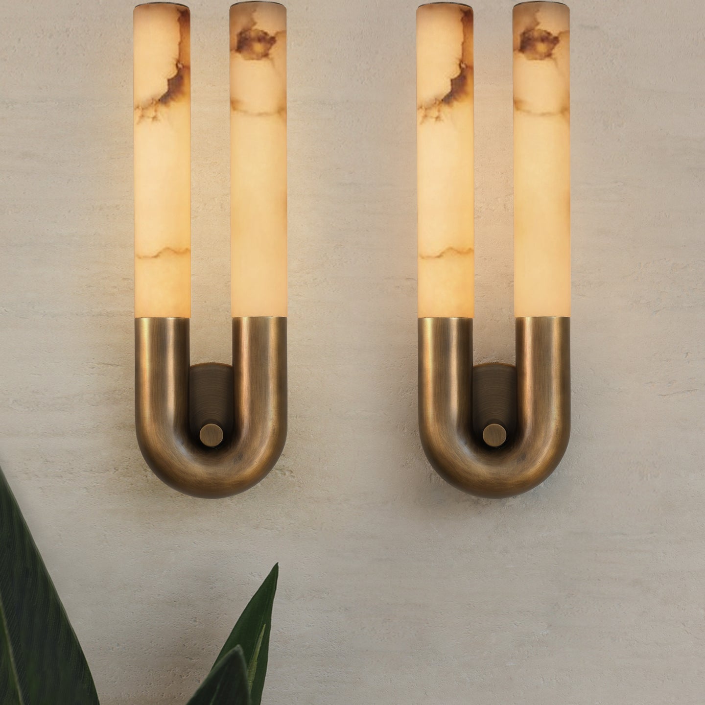 Arch Alabaster Sconce - ∅ 5.5″ x H 17.7″Nickel & WhiteBlushlighting