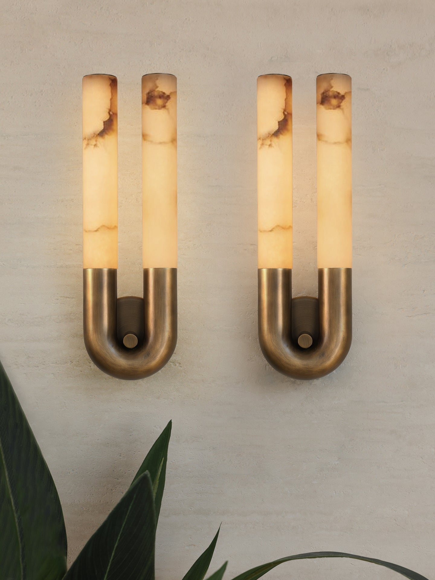 Arch Alabaster Sconce - ∅ 5.5″ x H 17.7″Nickel & WhiteBlushlighting