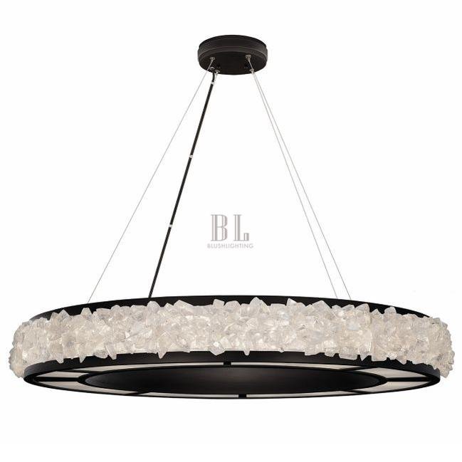 Arctic Halo Crystal Chandelier - Matte Black38”Blushlighting