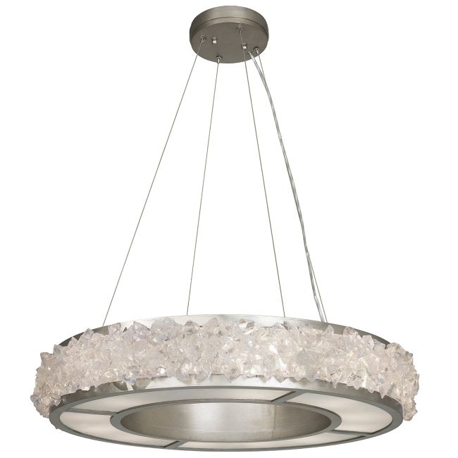 Arctic Halo Crystal Chandelier - Silver Leaf30”Blushlighting