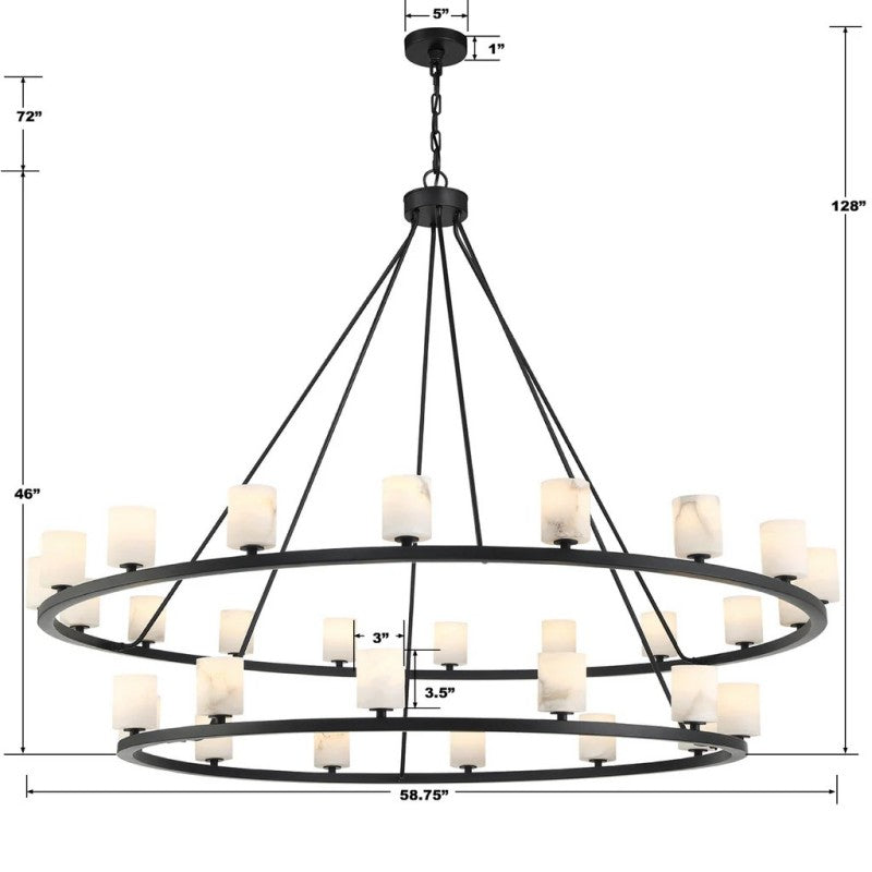 Argona 30 Light Alabaster Chandelier-chandelier for bedroom,chandelier for dining room,chandelier for stairways,chandelier for foyer,chandelier for bathrooms,chandelier for living room-Blushlighting
