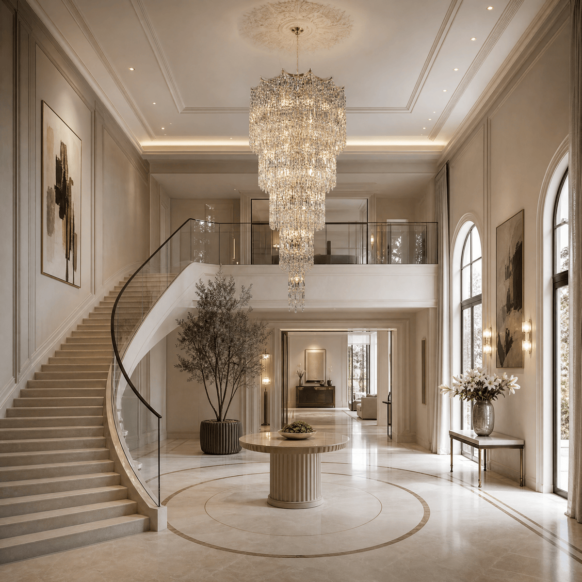 Aria Crystal Halo Chandelier - Blushlighting