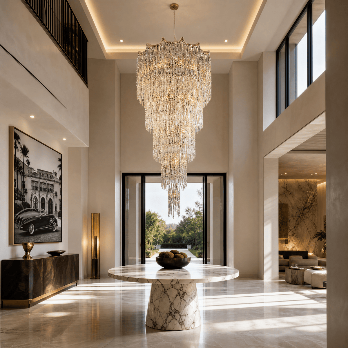 Aria Crystal Halo Chandelier - Blushlighting