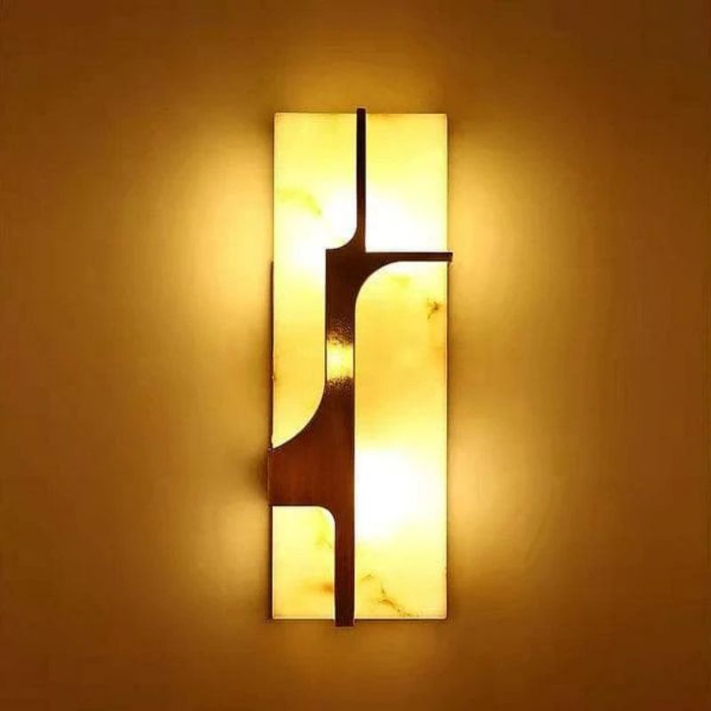Arie Alabaster Wall Sconce - DIA 15 CM X H 38 CM / ∅ 5.9″ X H 15″BrassBlushlighting