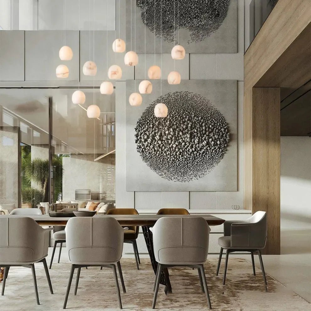 Arika Rectangular Chandelier 15/30 Light - 30 - LightBlushlighting