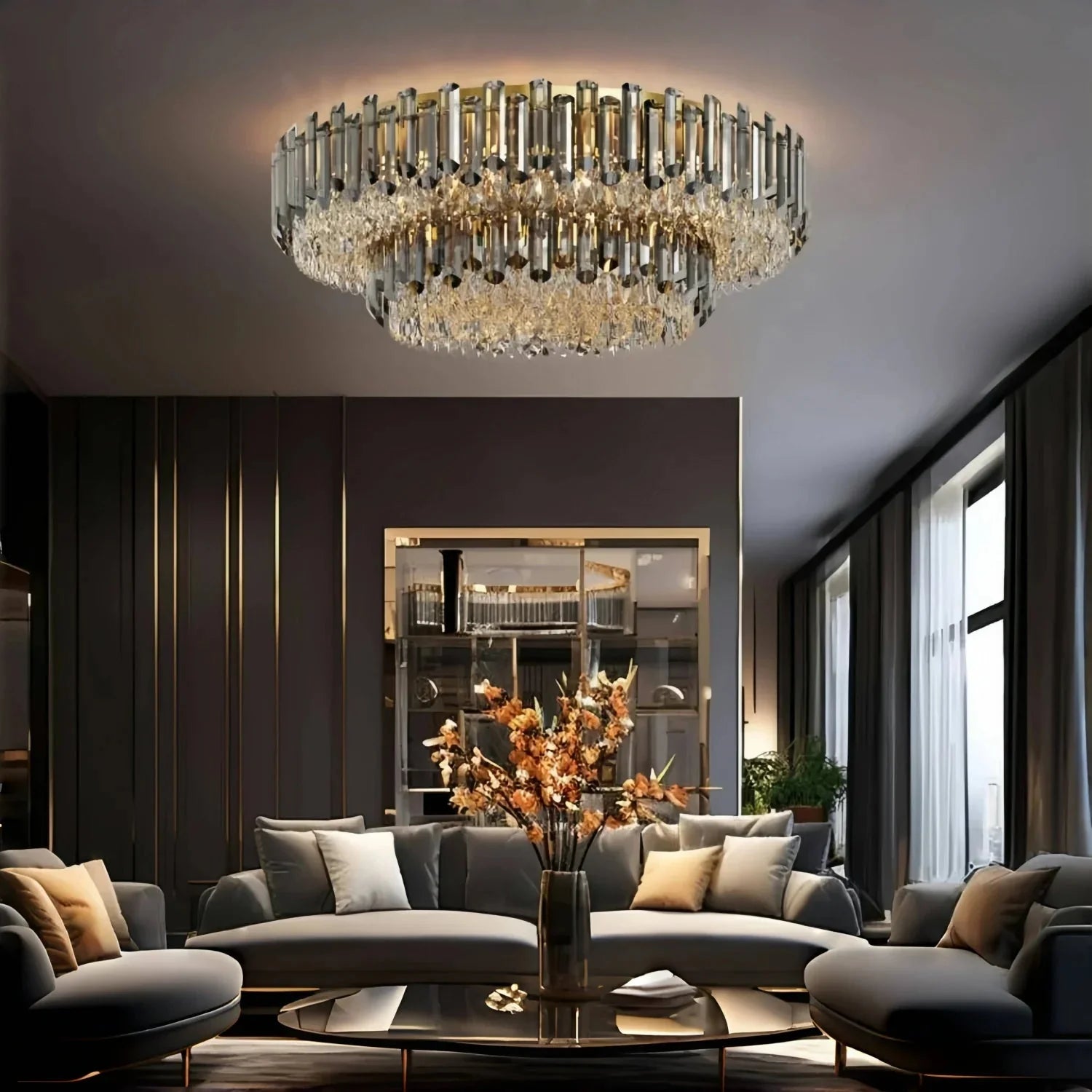 Arina Luxury Round Crystal Chandelier 31" - Blushlighting