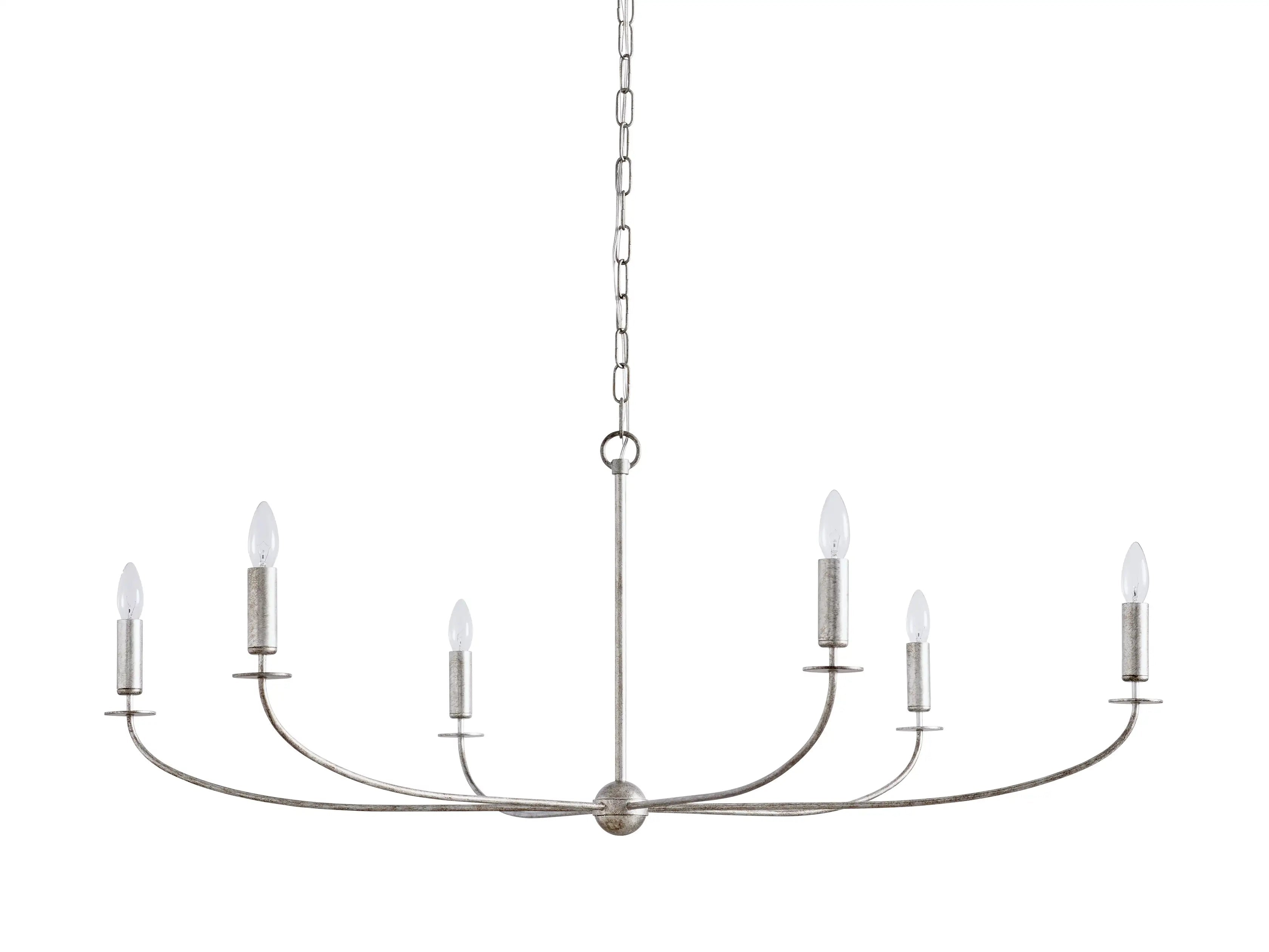 Arnett Round Chandelier - 6 LIGHTSILVERBlushlighting