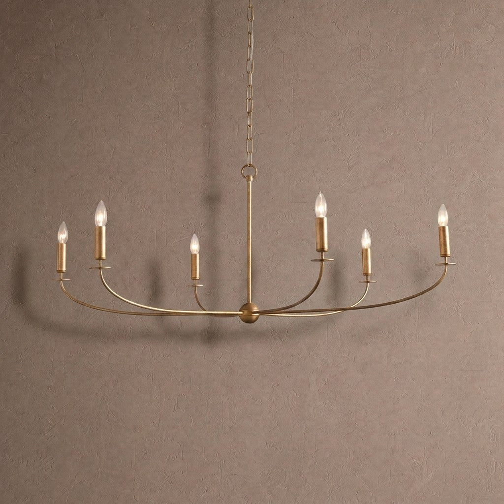 Arnett Round Chandelier - 6 LIGHTGOLDBlushlighting