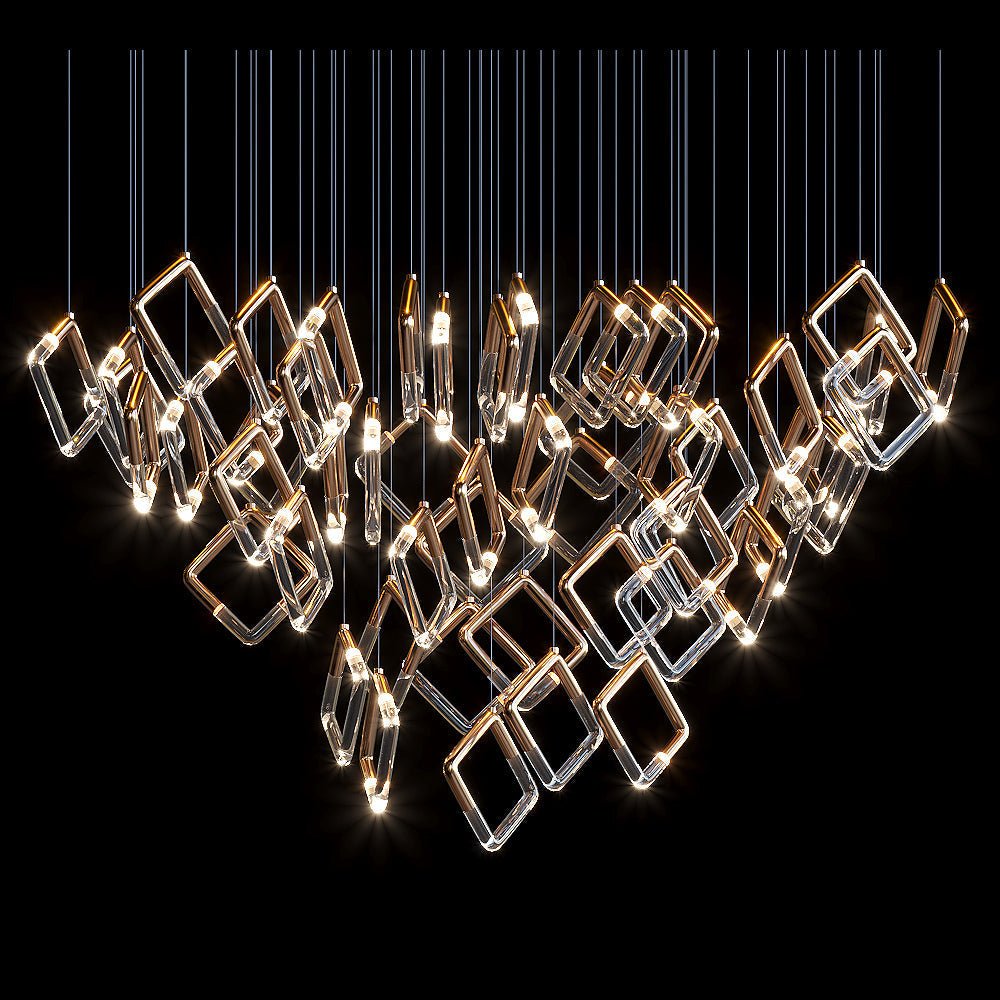 Arqelle Linear Tube Scatter Chandelier - 46" D × 98" HBlushlighting