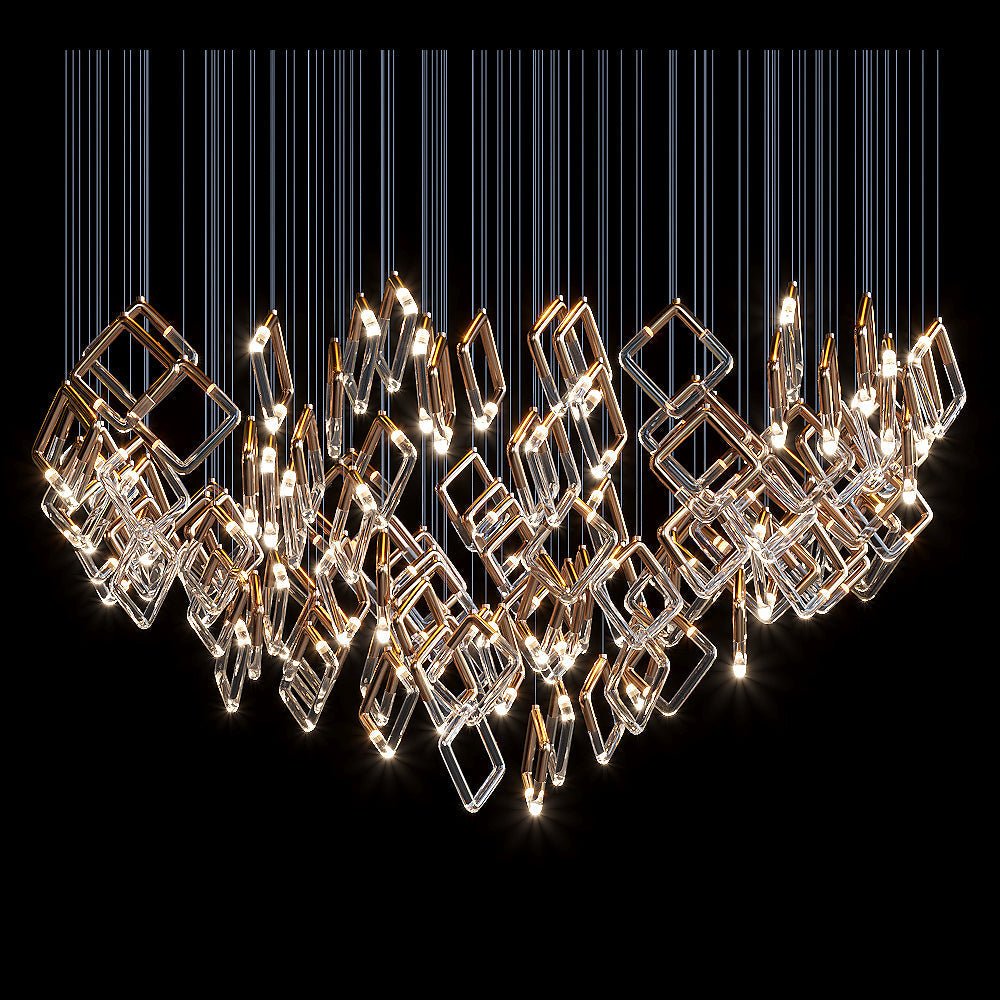 Arqelle Linear Tube Scatter Chandelier - 54" D × 98" HBlushlighting