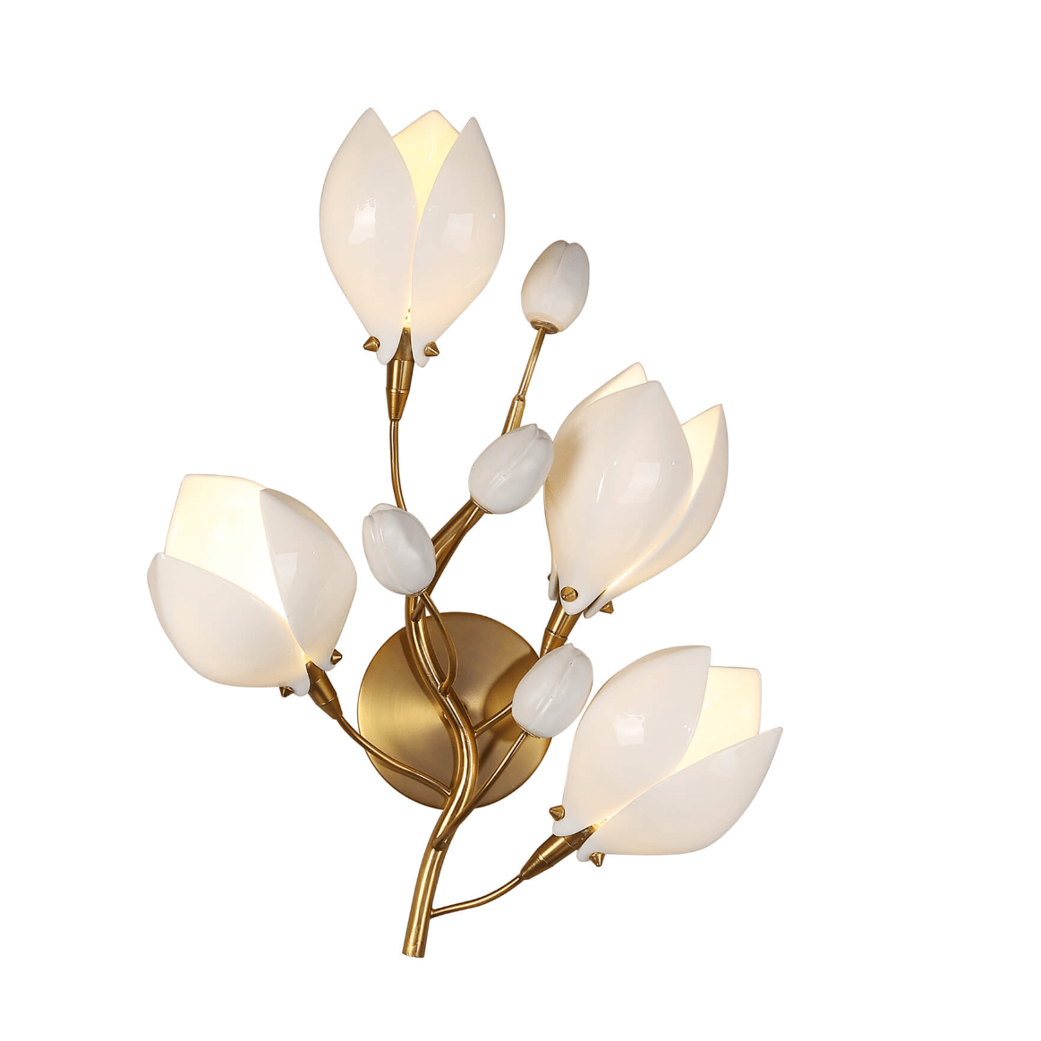 Art Design Creative Ceramic Magnolia Wall Lamp-Wall lamp-Blushlighting-Blushlighting