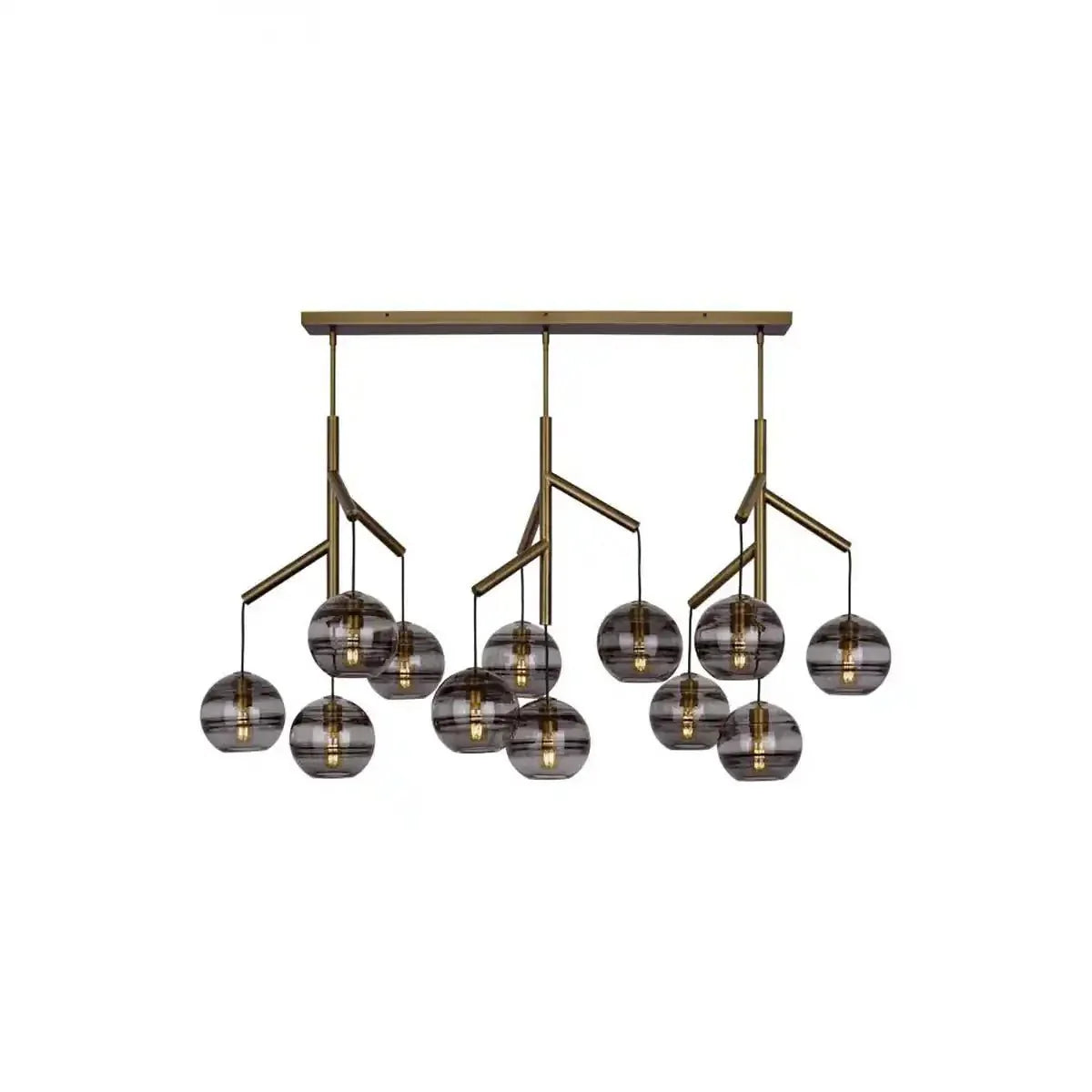 Art Glass Ball Sedona Triple Chandelier - Blushlighting