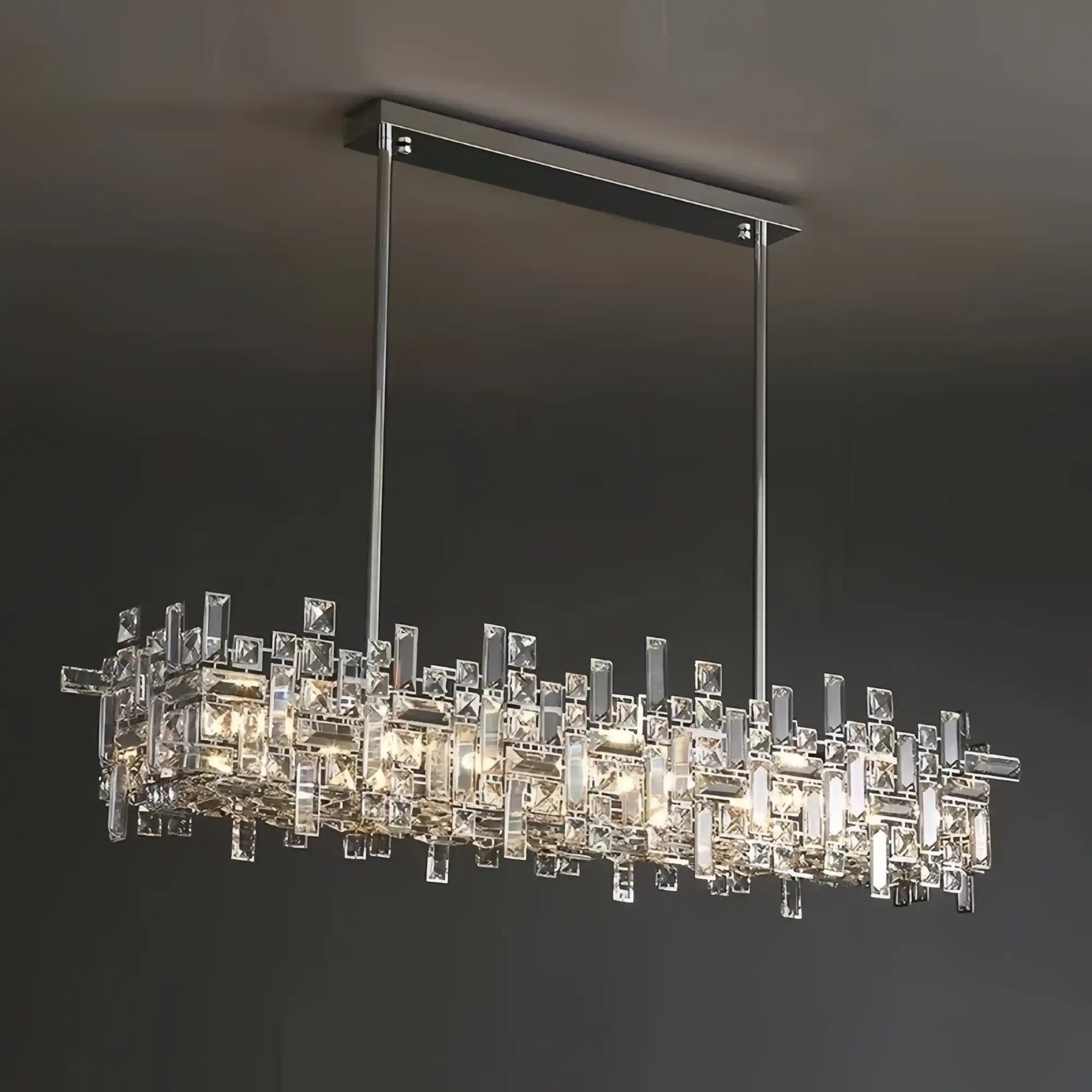 Art Irregular Block Collection Crystal Pendant Chandelier Suit for Living/Dining Room - Blushlighting