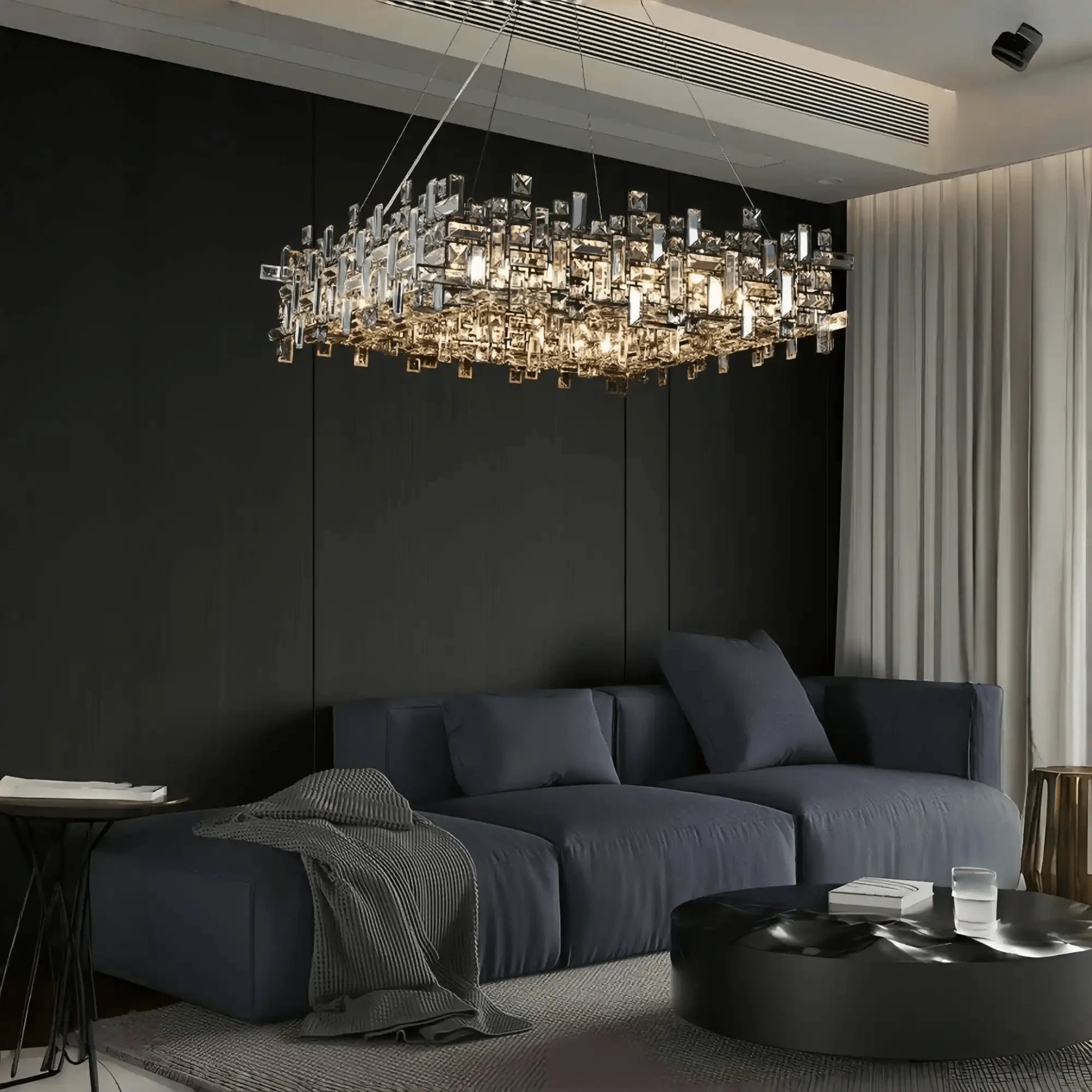 Art Irregular Block Collection Crystal Pendant Chandelier Suit for Living/Dining Room - Blushlighting
