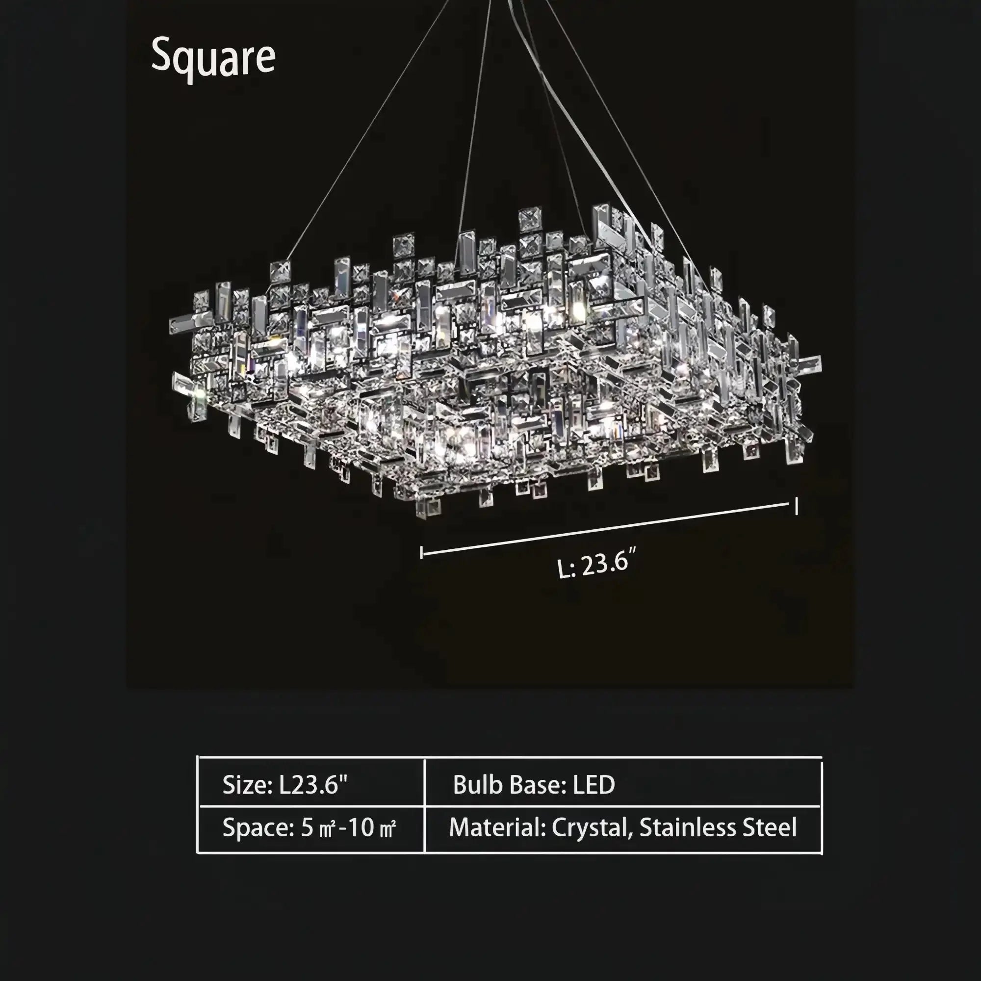 Art Irregular Block Collection Crystal Pendant Chandelier Suit for Living/Dining Room - Blushlighting