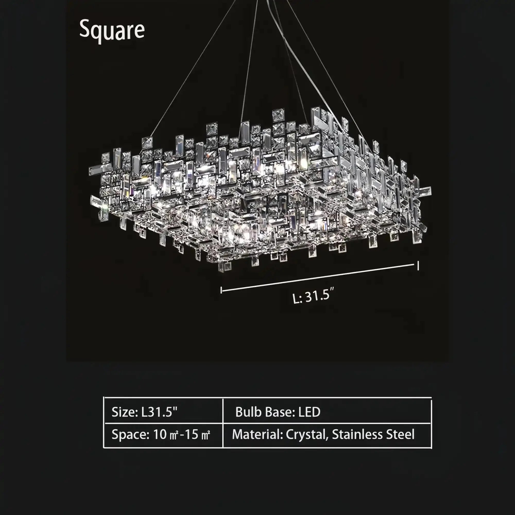 Art Irregular Block Collection Crystal Pendant Chandelier Suit for Living/Dining Room - Blushlighting