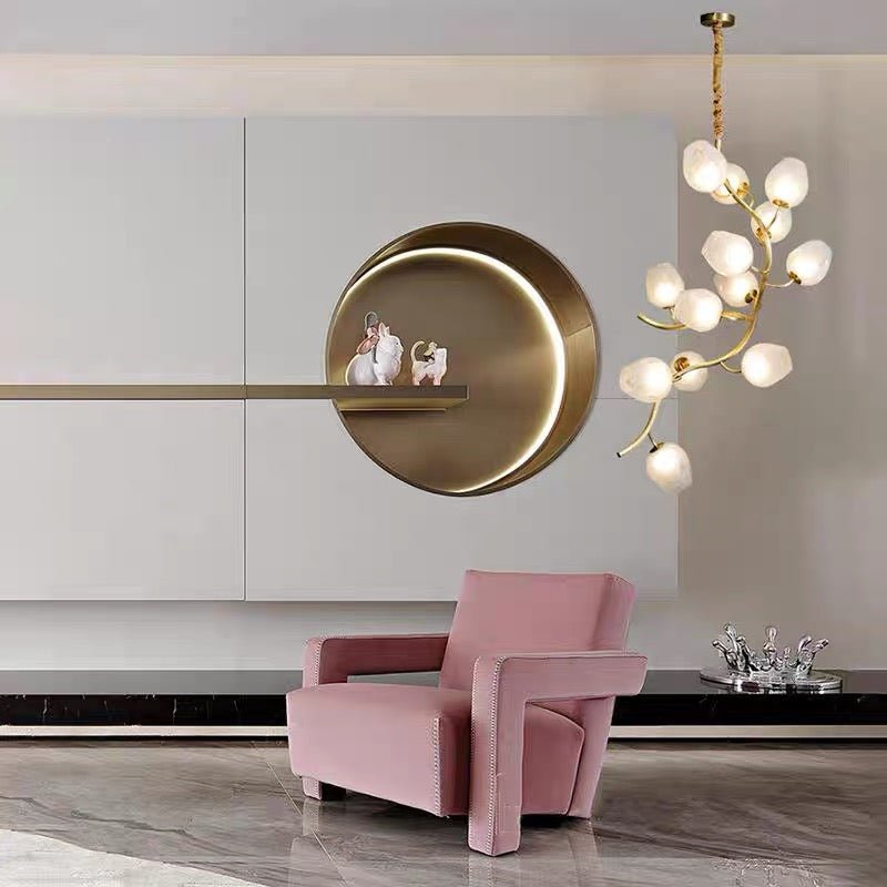 Artistic Glass Lampshade Chandelier with Branches Design for High Ceilings - Style A/13 Lights/D27.56"*H39.4"(D70cm*H100cm)Warm LightBlushlighting