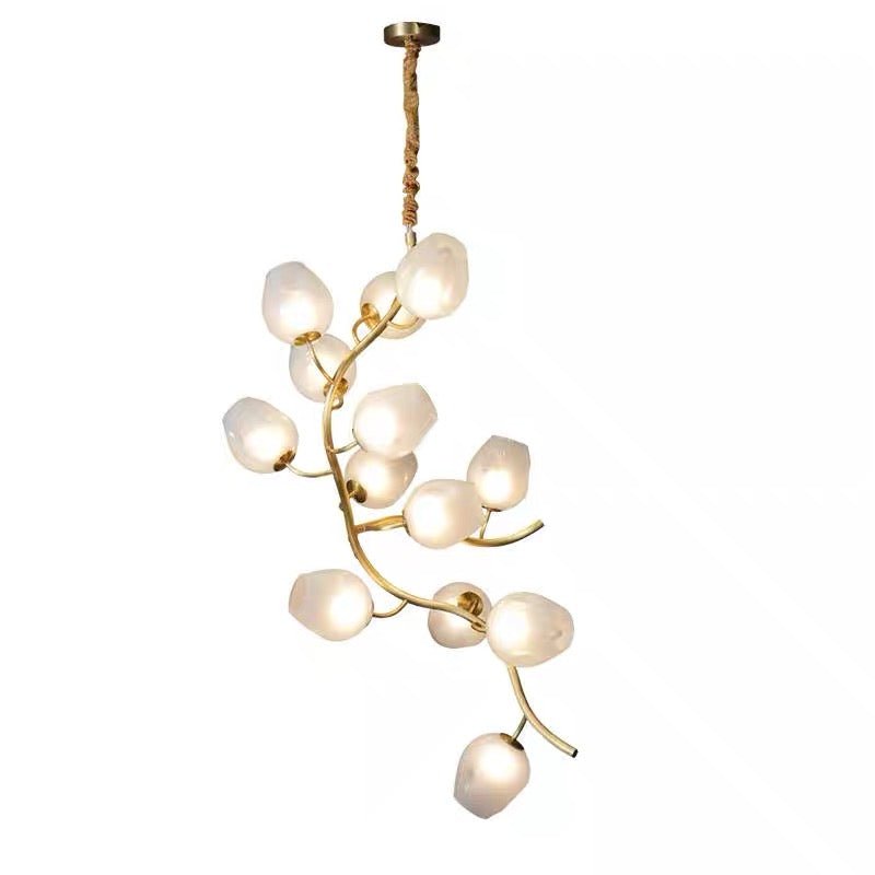 Artistic Glass Lampshade Chandelier with Branches Design for High Ceilings - Style A/13 Lights/D27.56"*H39.4"(D70cm*H100cm)Warm LightBlushlighting