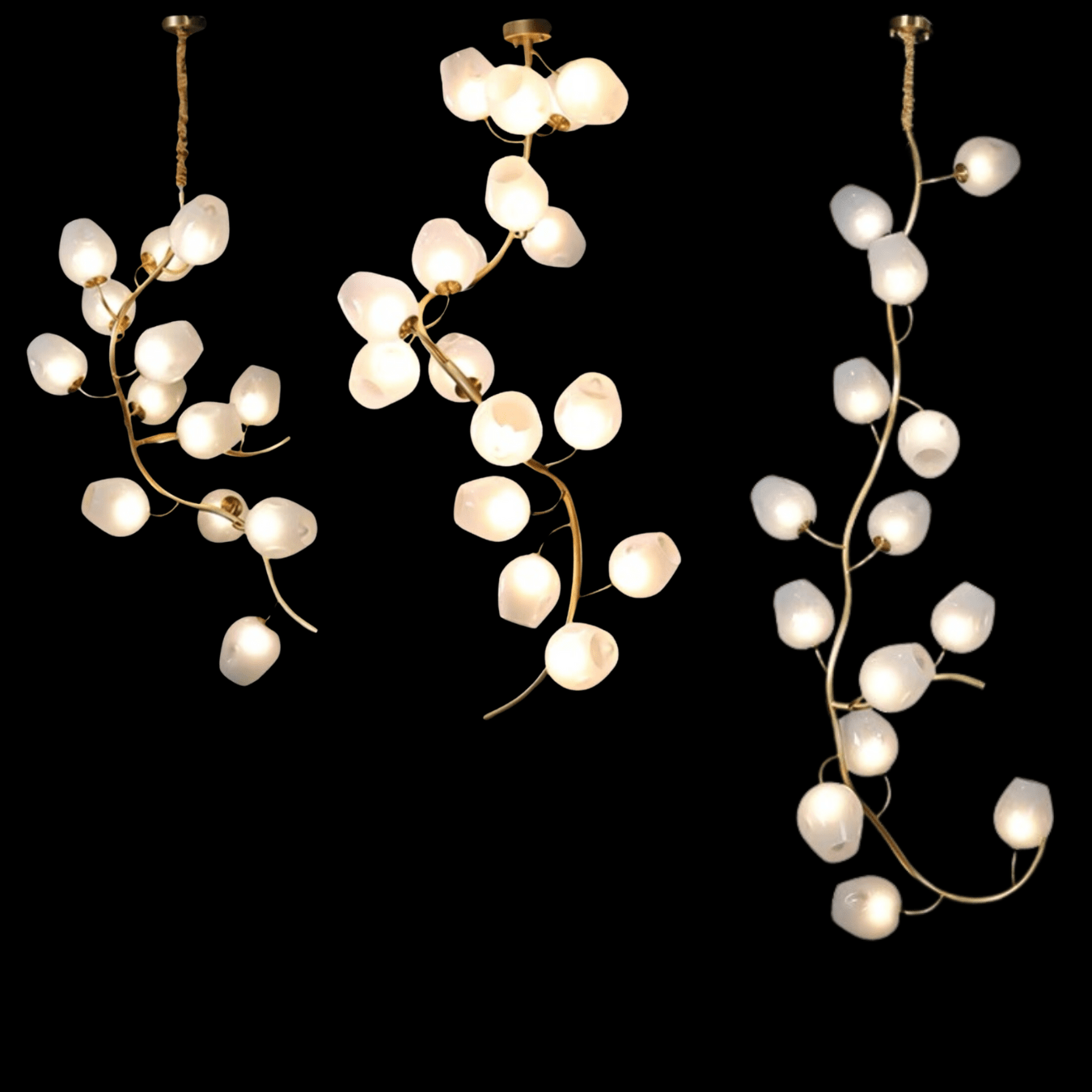 Artistic Glass Lampshade Chandelier with Branches Design for High Ceilings - Style A/13 Lights/D27.56"*H39.4"(D70cm*H100cm)Warm LightBlushlighting