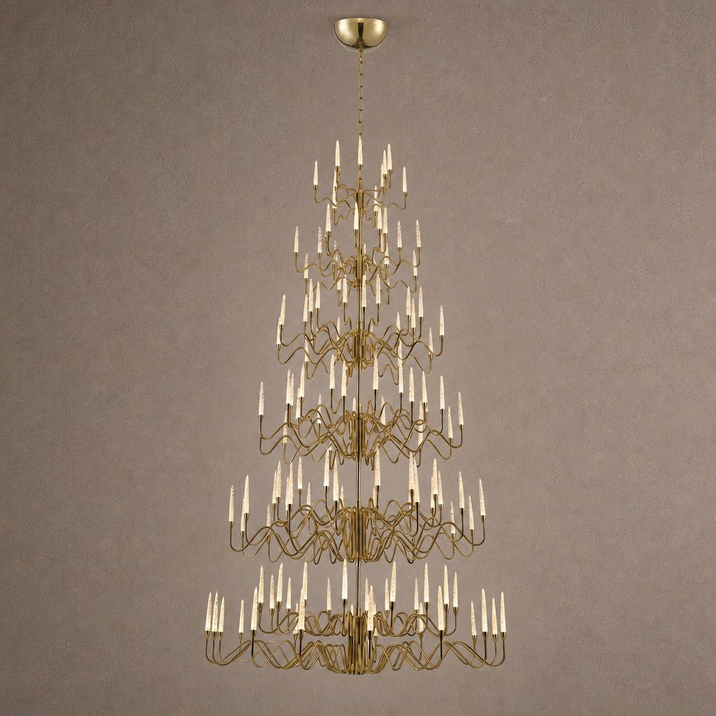 Ashford Cascading Large Handmade Glass Chandelier 63" - Blushlighting