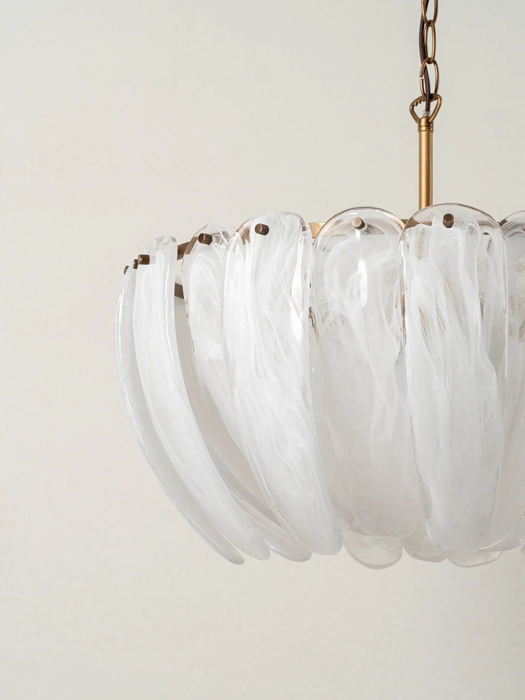 Astera - 4 light alabaster curved glass chandelier-Table Lamp-Blushlighting-Blushlighting