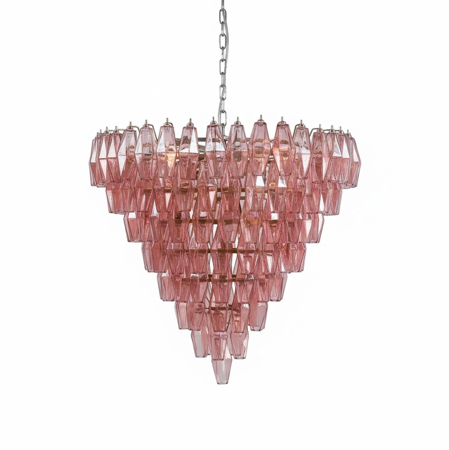 Asti Glass Chandelier - ∅ 31.9″ x H 29.5″Pink & NickelBlushlighting