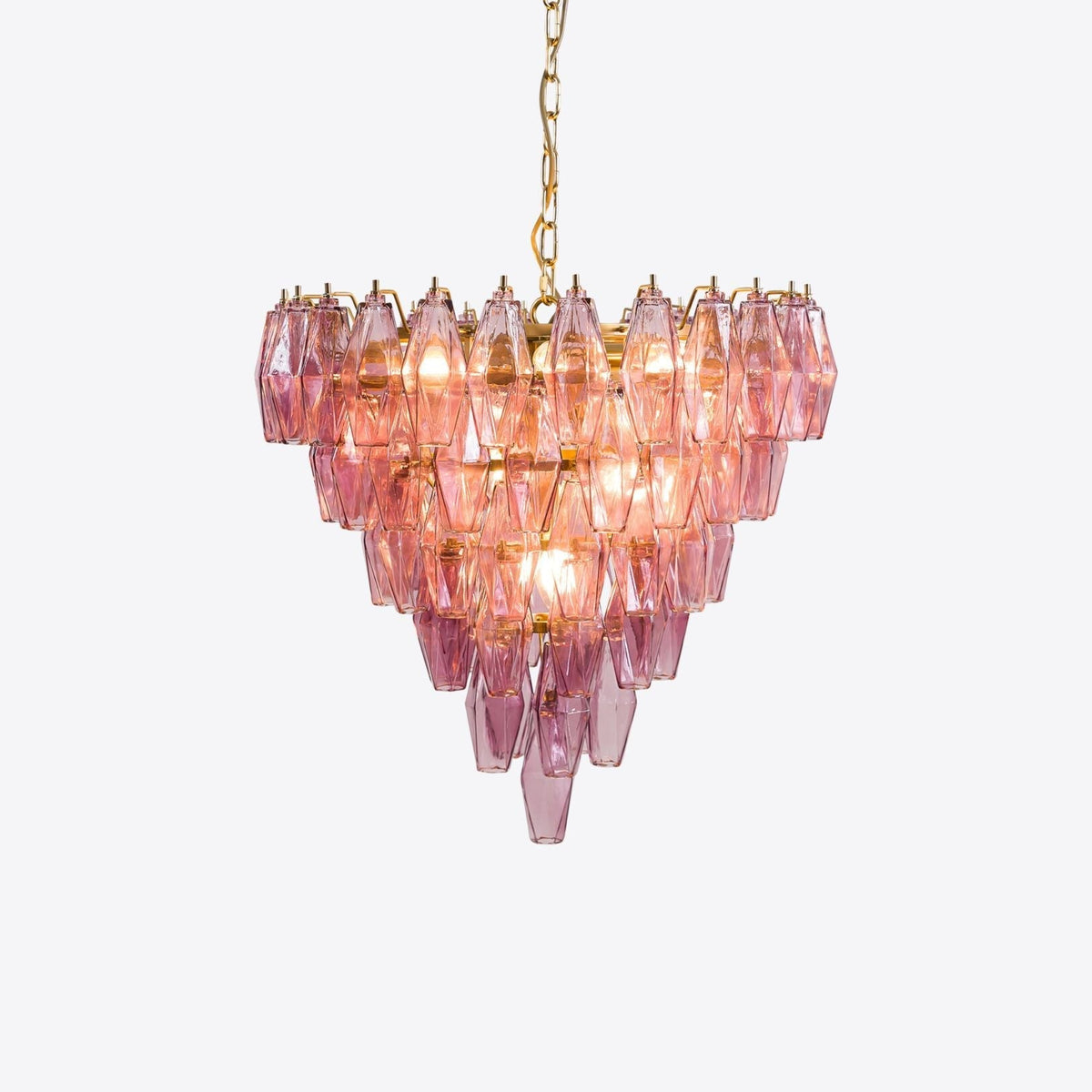 Asti Glass Chandelier - ∅ 31.9″ x H 29.5″Mauve & GoldBlushlighting