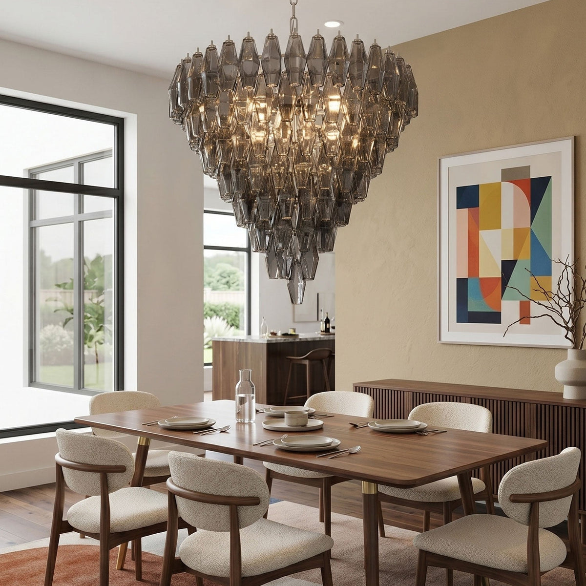 Asti Glass Chandelier - ∅ 31.9″ x H 29.5″Pink & GoldBlushlighting