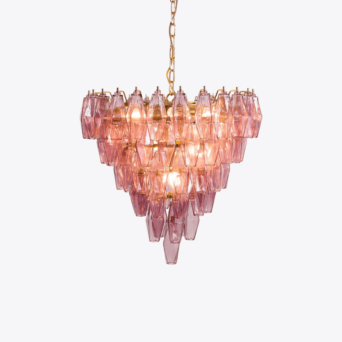 Asti Glass Chandelier - ∅ 31.9″ x H 29.5″Pink & GoldBlushlighting
