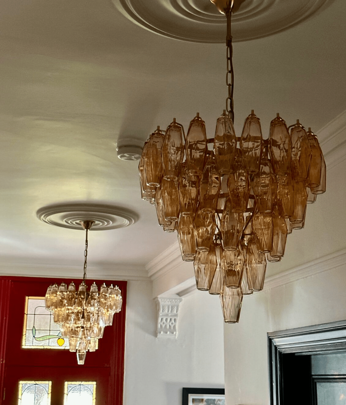 Asti Glass Chandelier - ∅ 31.9″ x H 29.5″Smoke Gray & GoldBlushlighting