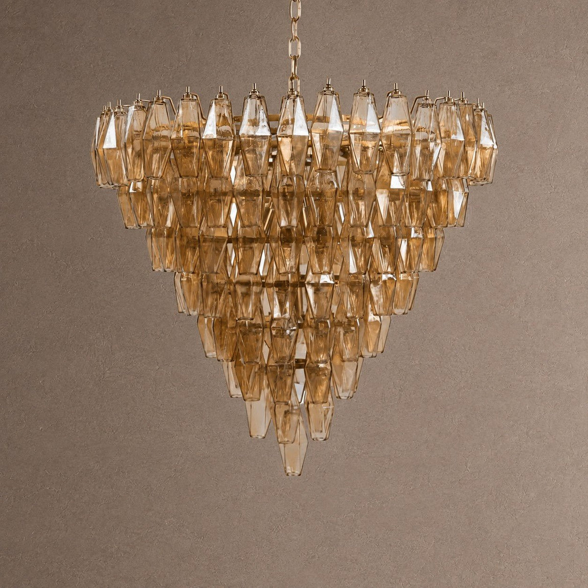 Asti Tiered Chandelier - ∅ 31.9″ x H 29.5″Amber & GoldBlushlighting