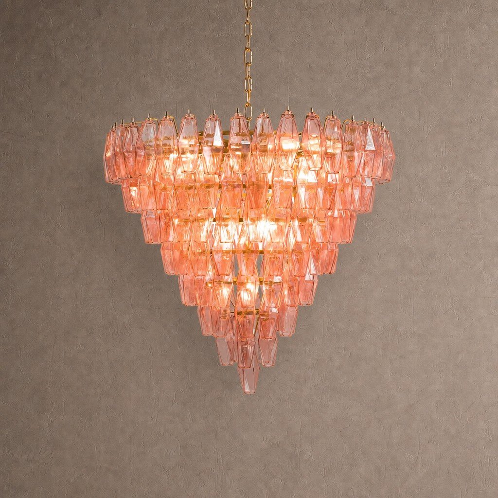 Asti Tiered Chandelier - ∅ 31.9″ x H 29.5″Amber & NickelBlushlighting