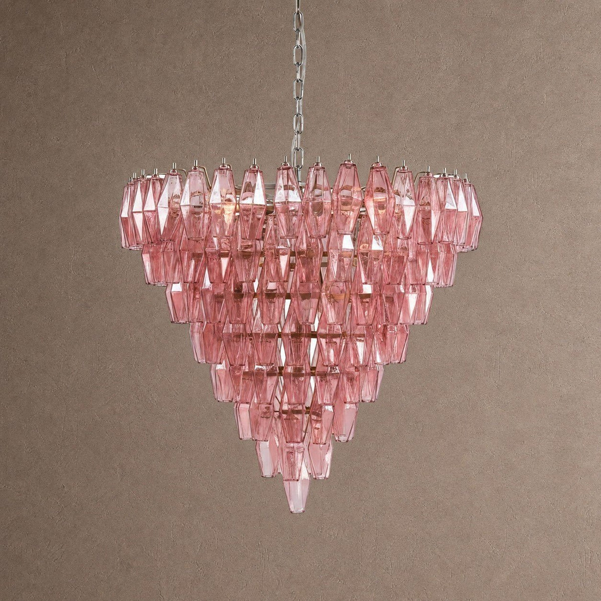 Asti Tiered Chandelier - ∅ 31.9″ x H 29.5″Pink & NickelBlushlighting