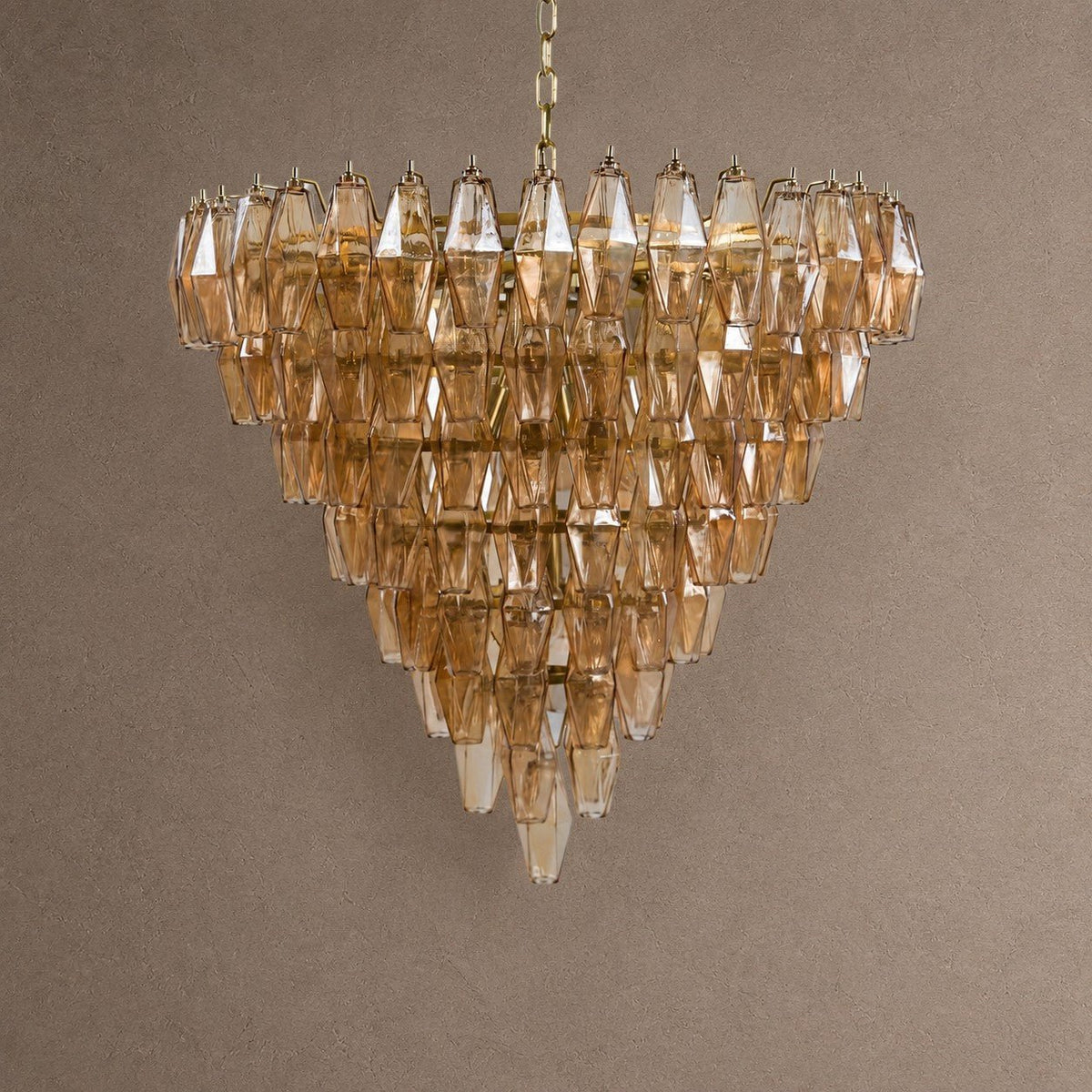 Asti Tiered Chandelier - ∅ 31.9″ x H 29.5″Amber & NickelBlushlighting