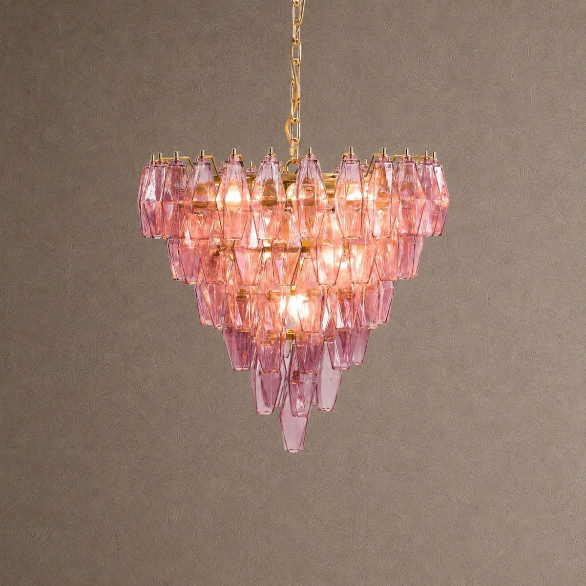Asti Tiered Chandelier - ∅ 31.9″ x H 29.5″Amber & GoldBlushlighting