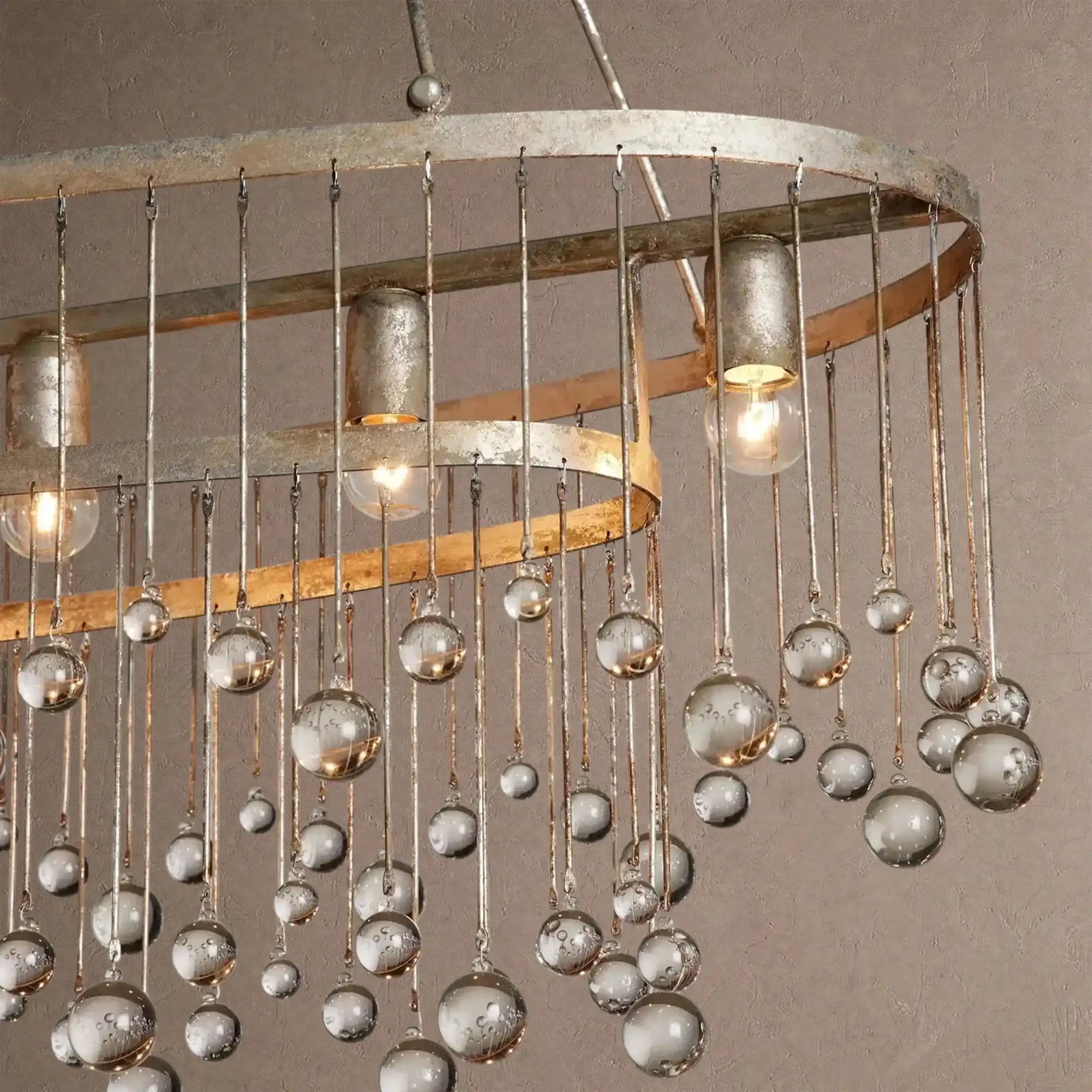 Aubrey 7 Light Oval Chandelier - BlackBlushlighting