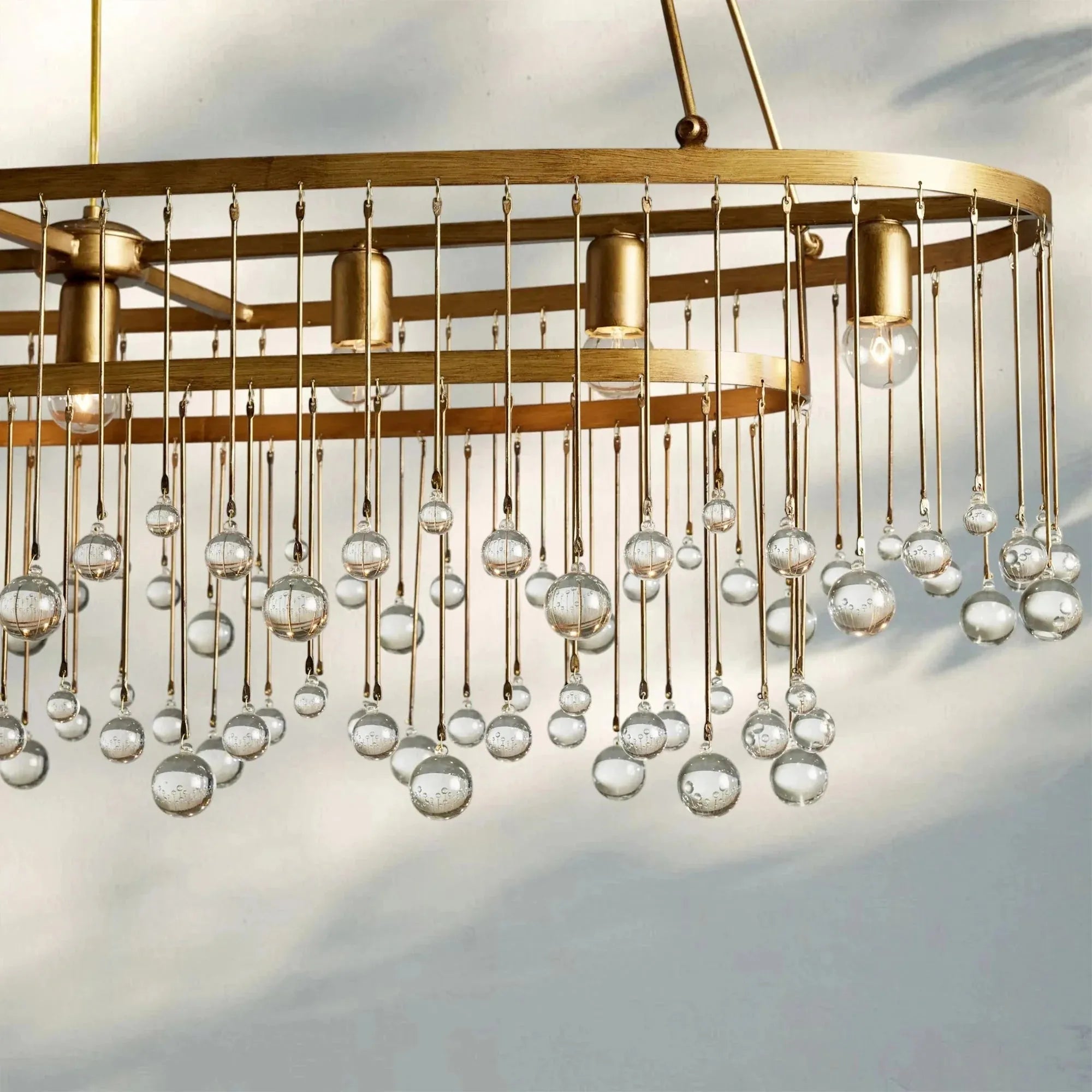 Aubrey 7 Light Oval Chandelier - BrassBlushlighting